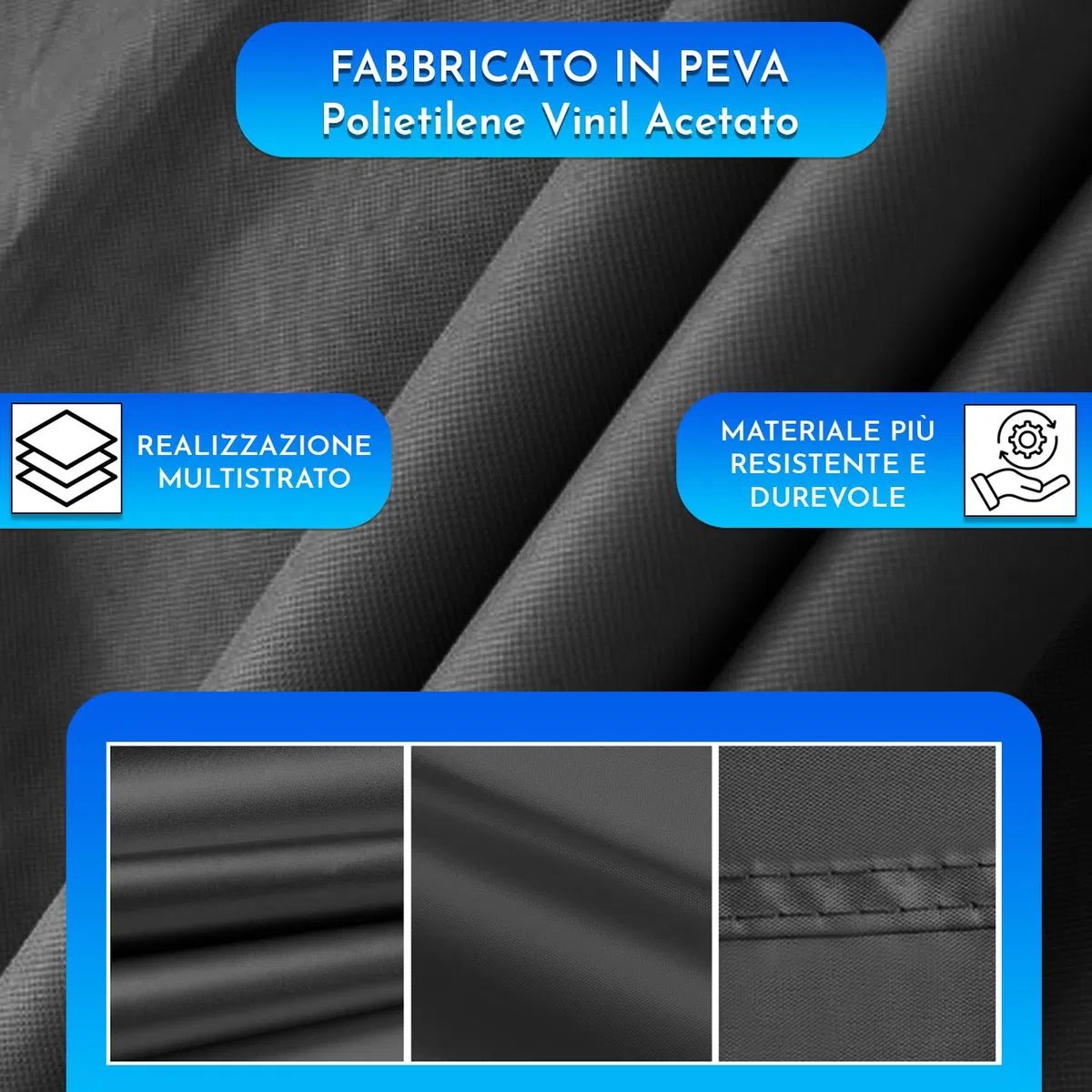 Copri bicicletta da esterno impermeabile Materiale PEVA 240 x 140 cm Protegge da sole pioggia polvere Nero