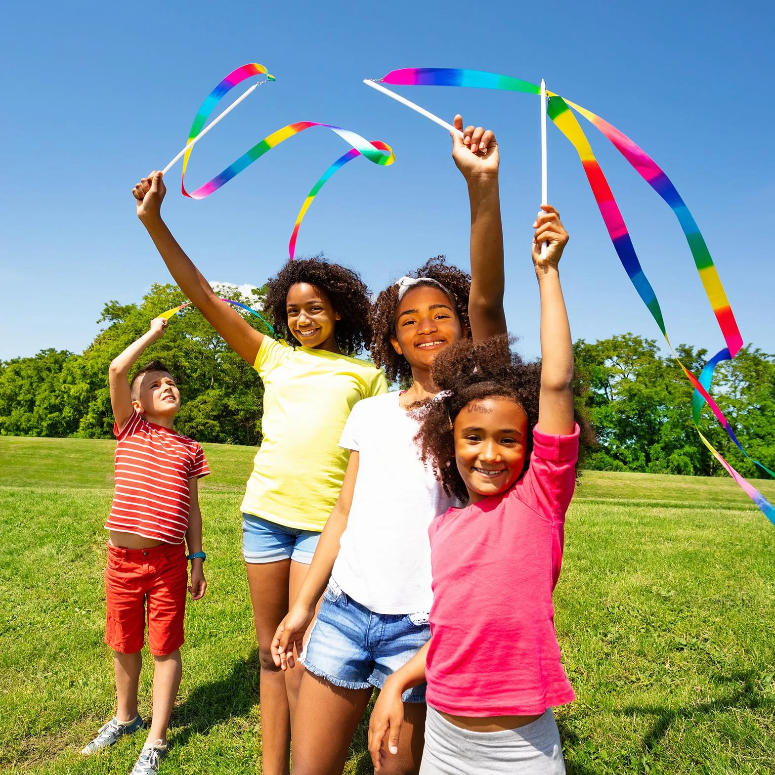 Nastri da Ballo 12 Pezzi, Nastro da Ginnastica Colorato, Bacchetta Ginnastica Ritmica, Dance Ribbons per Bambini 2m