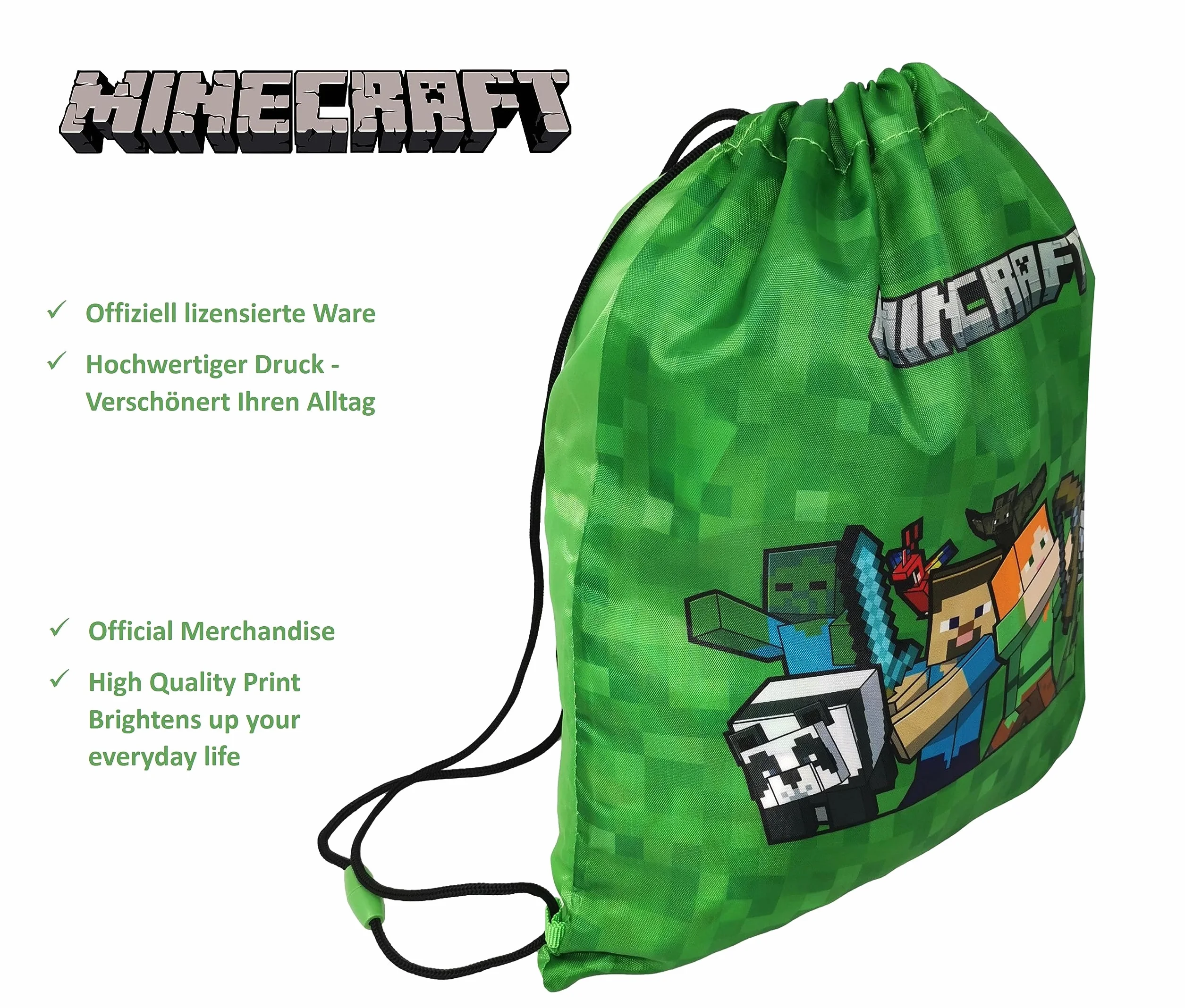 Theonoi Minecraft - Borsa da palestra, borsa da nuoto, borsa sportiva, borsa sportiva, borsa per scarpe, zaino da palestra