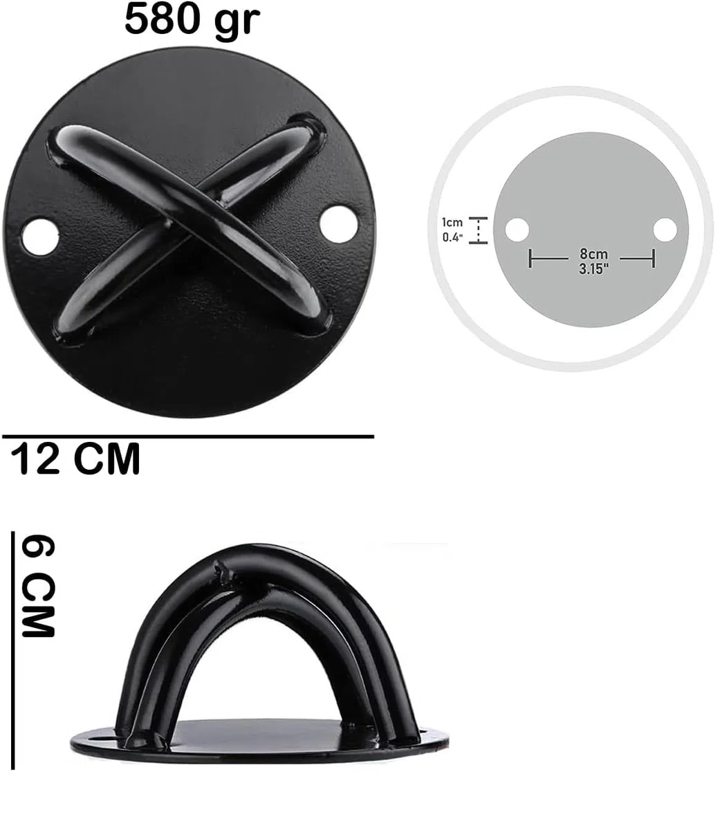G5 HT SPORT【Gancio Da Parete E Soffitto/Anello di Ancoraggio Ø12 cm per, Sospension-Trainer, Yoga Swing 】 anelli da ginnastica Supporto Parete & Soffitto 360° in Acciaio,Portata 450 kg