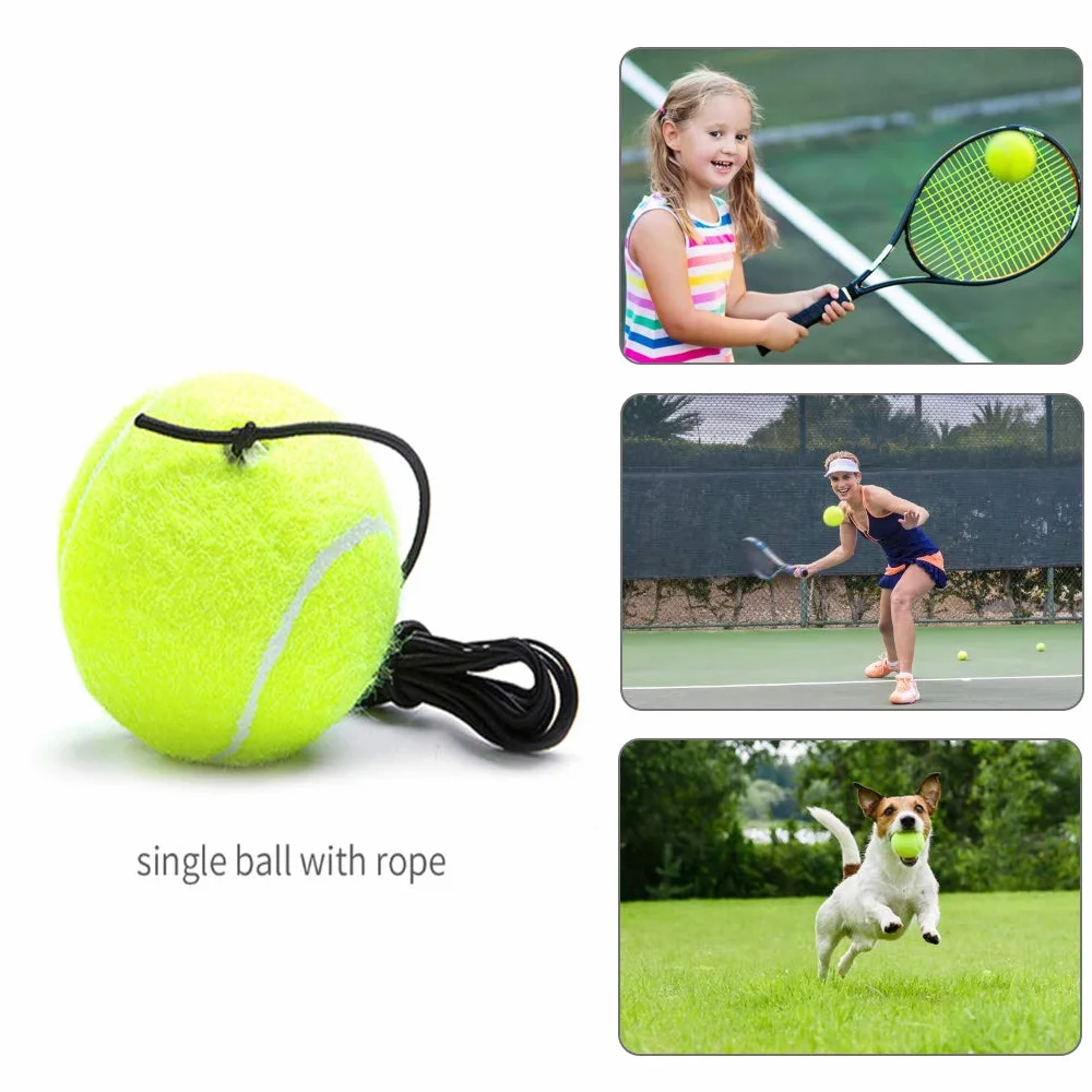 3 palline da tennis per allenamento, palline di ricambio per allenamento con corda, palla rimbalzante con cordino, ideale per la pratica del tennis indoor e outdoor con una palla rimbalzante