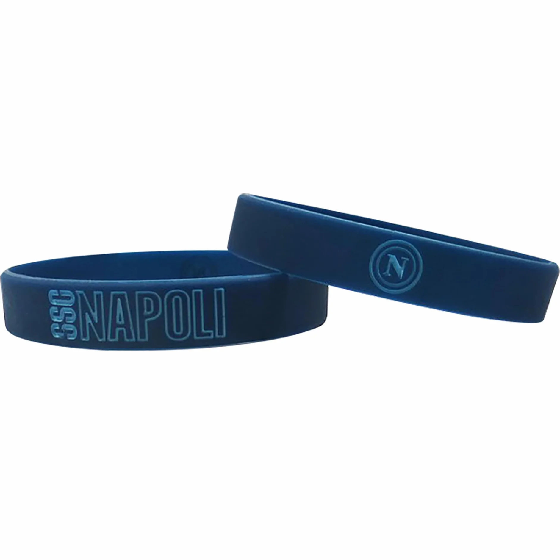 SSC NAPOLI Kit 3 Braccialetti in Silicone Logo Napoli e Scritta