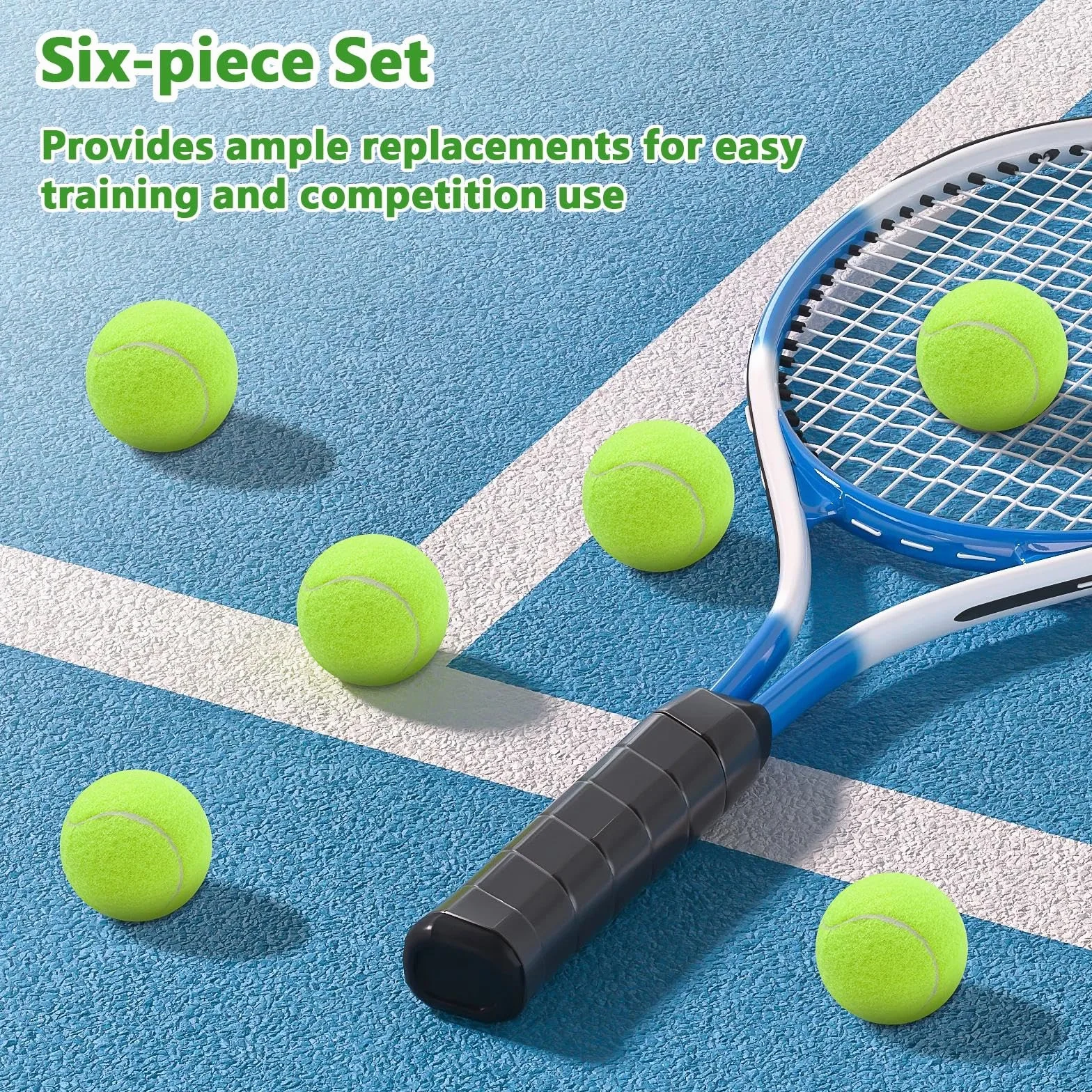 Palline da tennis, 6 Pezzi Bambini Palline Tennis Allenamento, allenamento a lunga robusto, Elevata elasticità, per l'allenamento dei principianti, macchine, esercizio fisico per cani