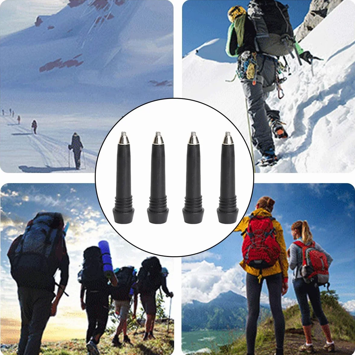 Punta per Canna da Trekking Portatile, Walking Asta di Ricambio, 4 Pezzi
