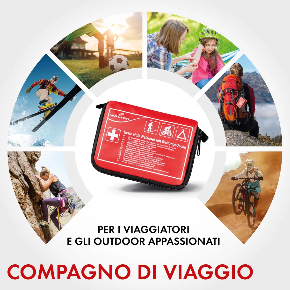 WALSER Premium Mini Kit di pronto soccorso 2026, kit di emergenza impermeabile per esterni/campeggio/bici, kit di pronto soccorso da 31 pezzi, kit di pronto soccorso compatto per esterni