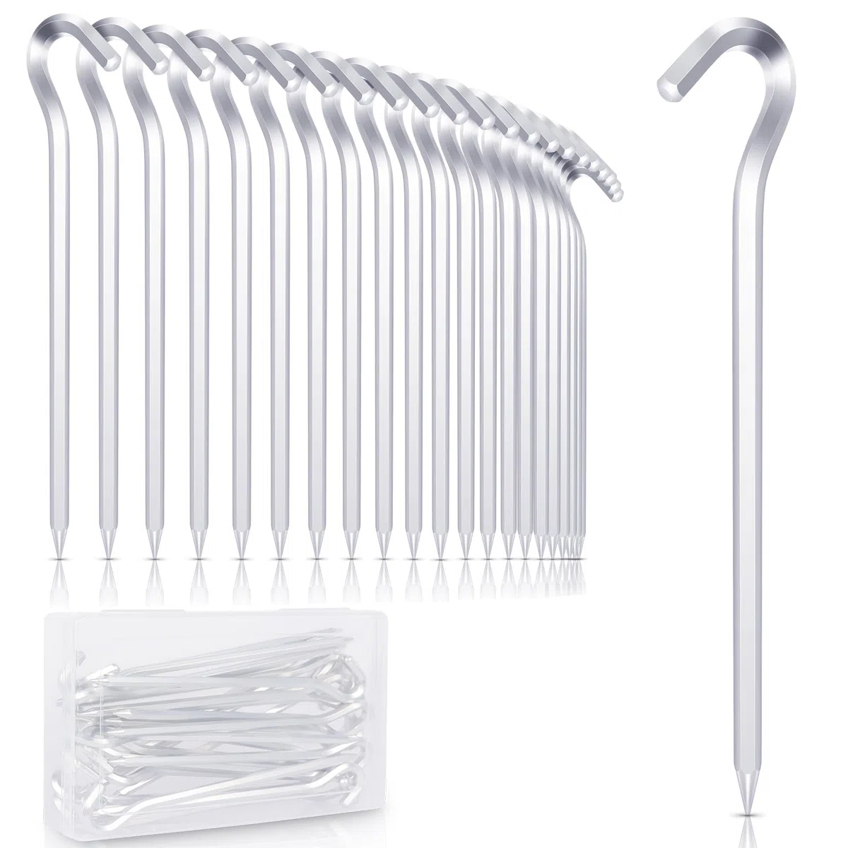 24 Pezzi Picchetti per Tende in Alluminio Aeronautico, 18 cm/7" Pioli da Tenda, Picchetti per Tende da Campeggio, Picchetti per Accessori da Campeggio, Giardinaggio, Pesca, Tende, ecc.