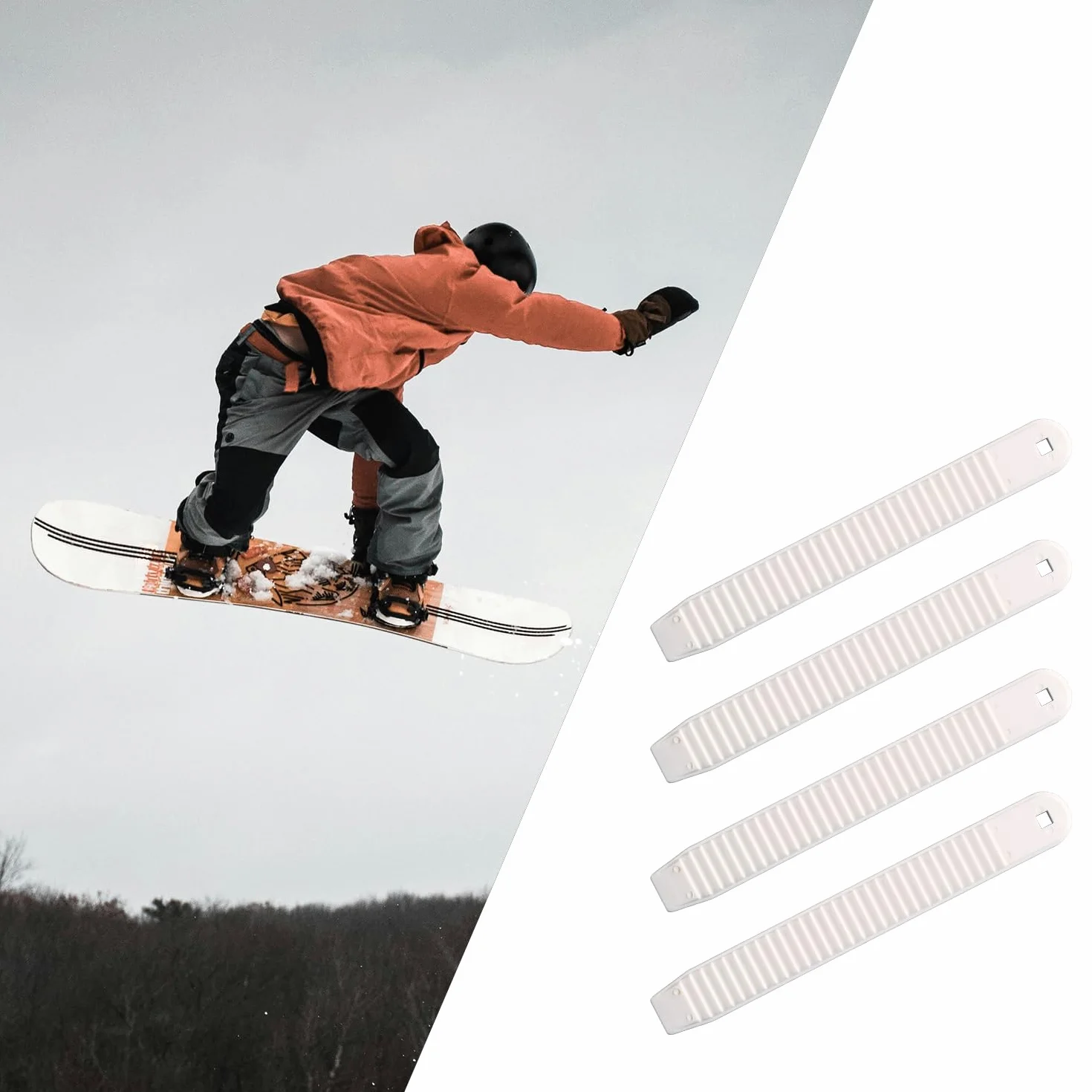 BOXOB 4pz Cinghie per Attacchi Snowboard, 17,5x2,1cm Elevata Elasticità Ricambio Attacchi con Cinturino da Snowboard con Viti Dadi Rondelle per Pattini e Attrezzatura Sportiva