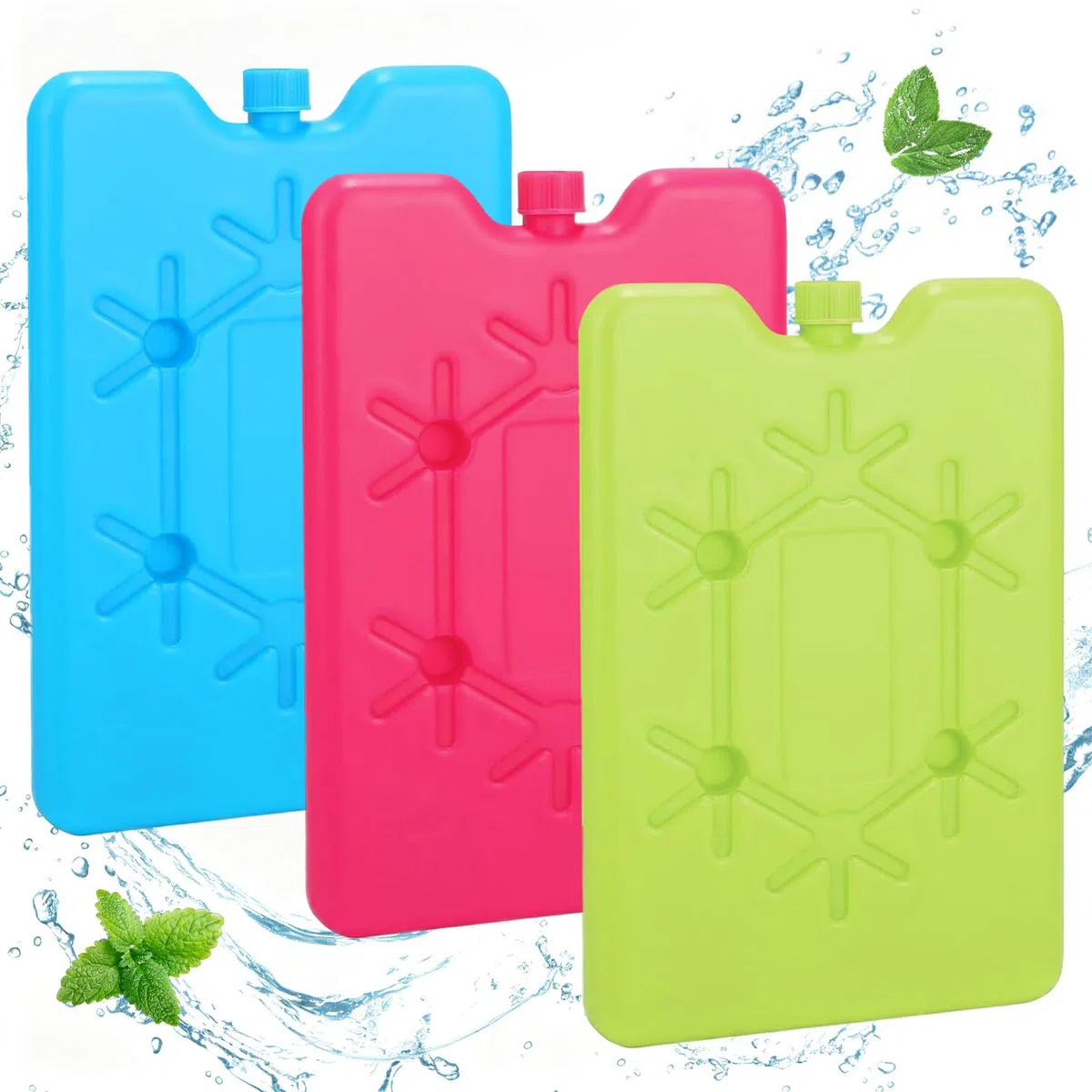 Mattonelle Refrigeranti per Borsa Frigo Portatili, 3 PCS Ghiaccio per Borsa Termica 200 Ml, Elementi Refrigeranti per Borsa Termica, Riutilizzabili Tavolette di Ghiaccio per Lavoro Picnic Campeggio