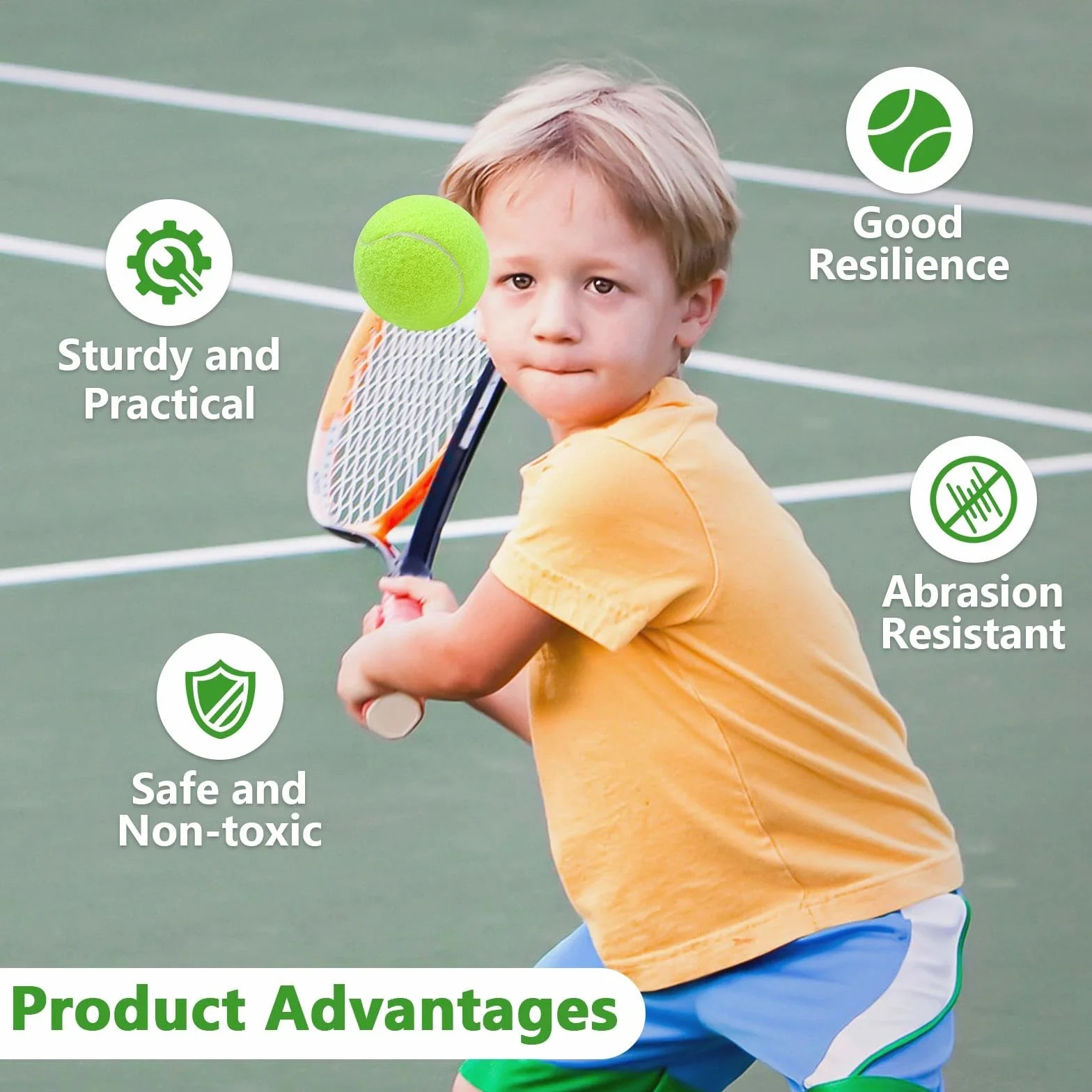 Palline da tennis, 6 Pezzi Bambini Palline Tennis Allenamento, allenamento a lunga robusto, Elevata elasticità, per l'allenamento dei principianti, macchine, esercizio fisico per cani