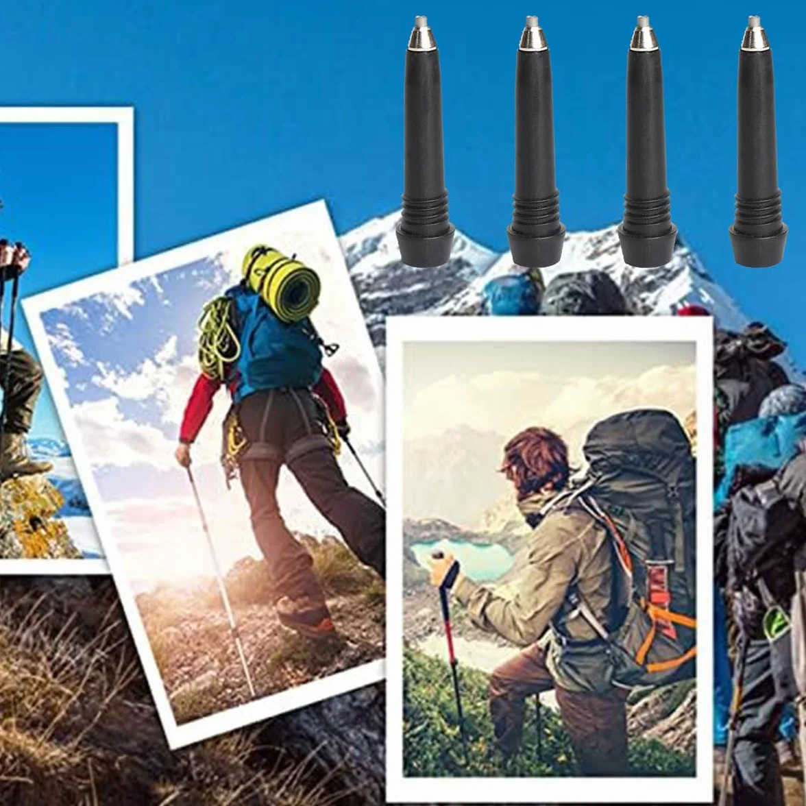 Punta per Canna da Trekking Portatile, Walking Asta di Ricambio, 4 Pezzi