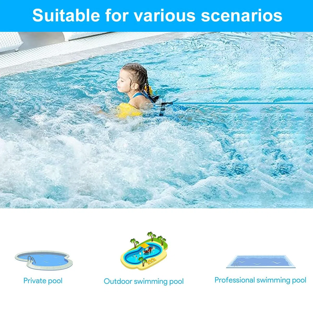 Cinture Da Piscina Regolabile,Elastico Regolabile Cinture Da Piscina,3 Metri Cintura Da Nuoto,Cintura Da Allenamento La Nuotata,Per Bambini E Adulti,Allenamento Nuoto Ed Esercizio Fisico,Blu