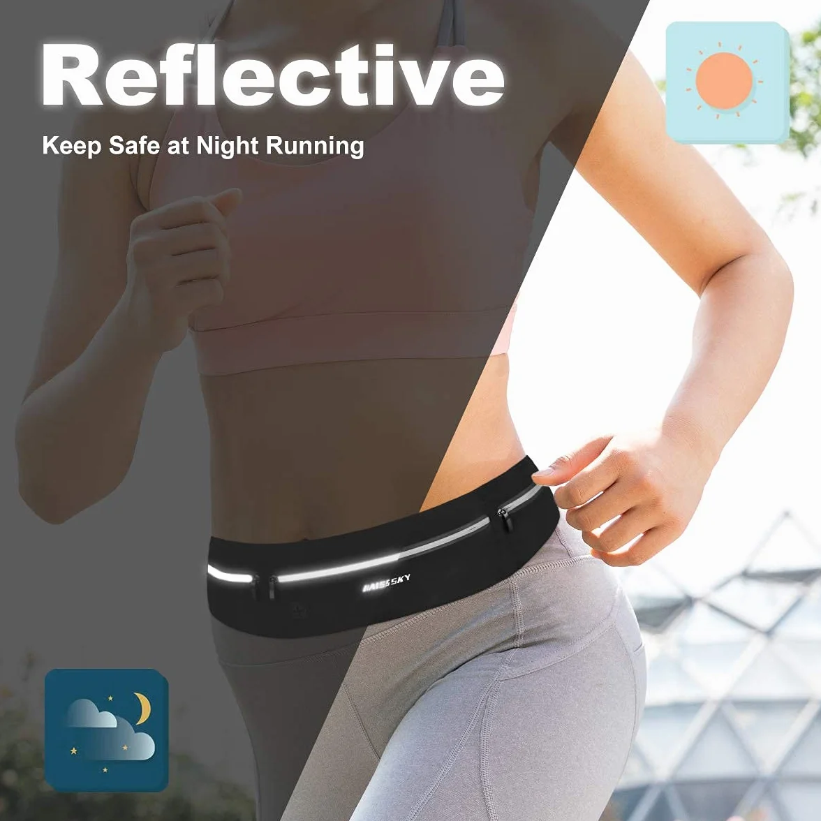 HAISSKY Marsupio Running Impermeabile per Uomo e Donna, Cintura da Corsa Sportiva per Jogging Viaggi Escursioni