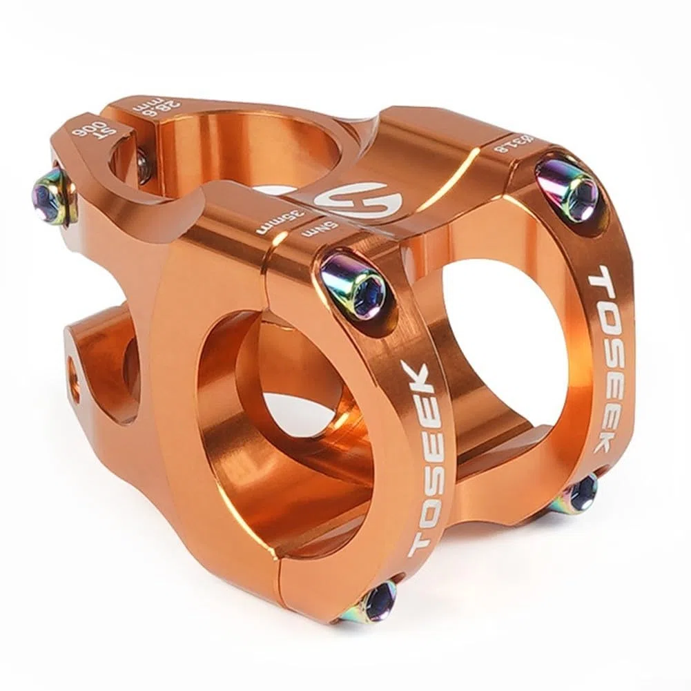 Attacco manubrio corto per bicicletta, 35 mm, CNC, attacco manubrio 31,8 mm, in lega di alluminio, per MTB e bici da strada, 1-1/8" per forcella DH AM Component (viola)