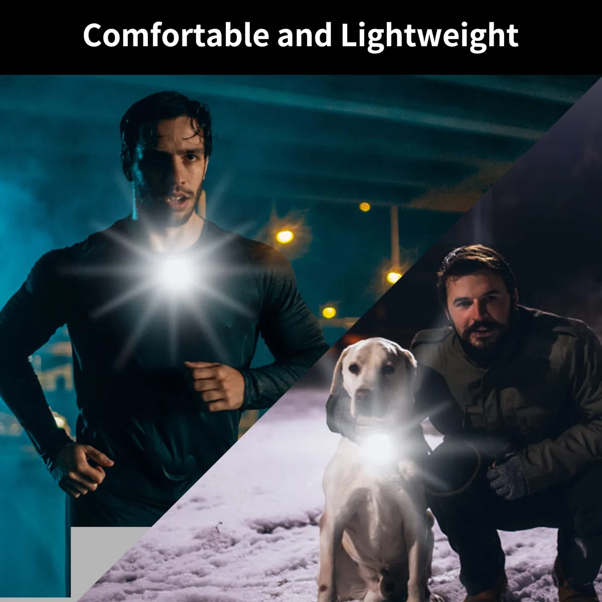 Lampada LED Ricaricabile con Clip, Lampada Frontale a LED Ricaricabile USB Torcia Frontale per Running 4 Modalità di Illuminazione Torcia Vivavoce per Corsa Campeggio Arrampicata Trekking Bici (1 Pcs)