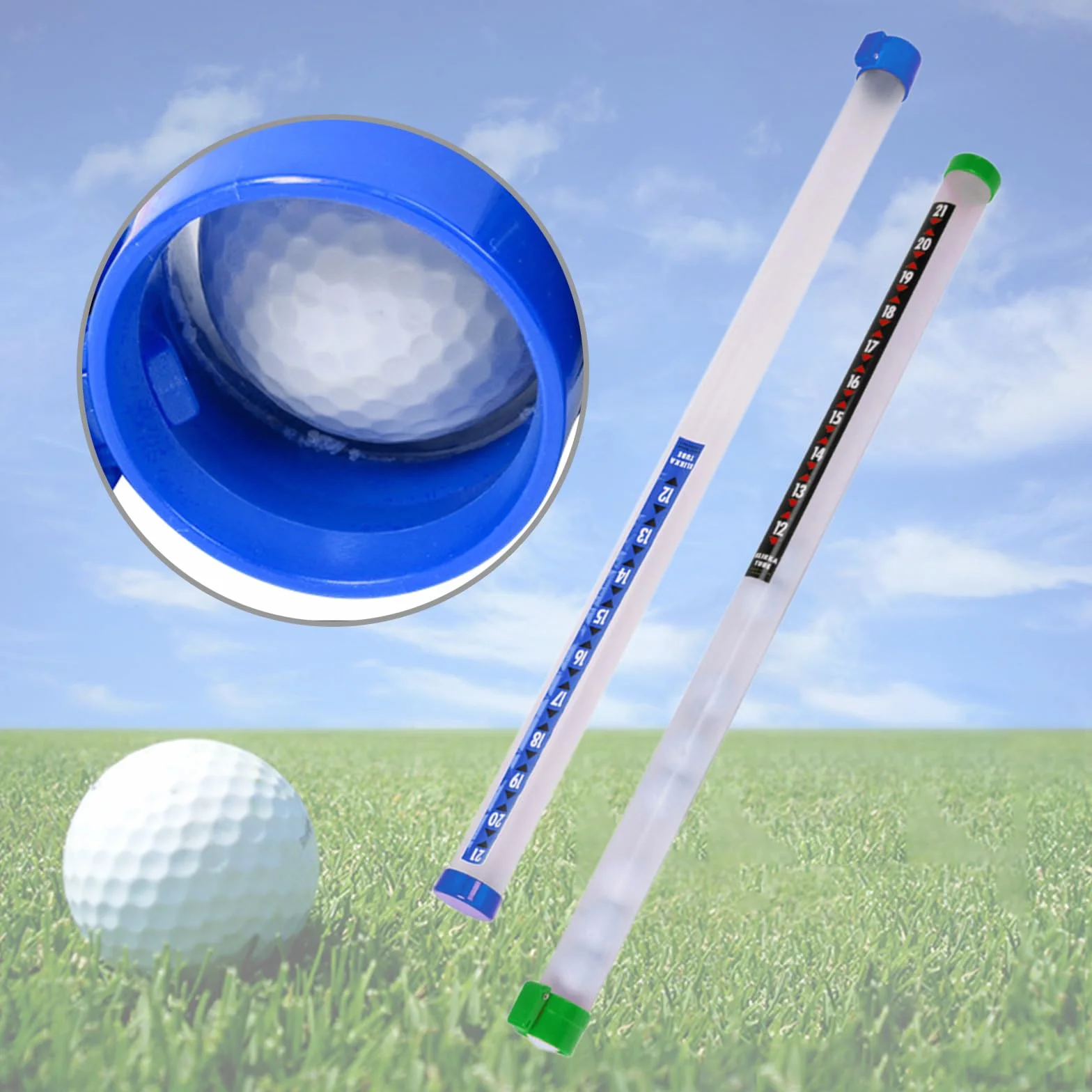 KLOVA Tubo da golf trasparente per pallina da golf, strumento per la raccolta di palline da golf, accessorio da golf