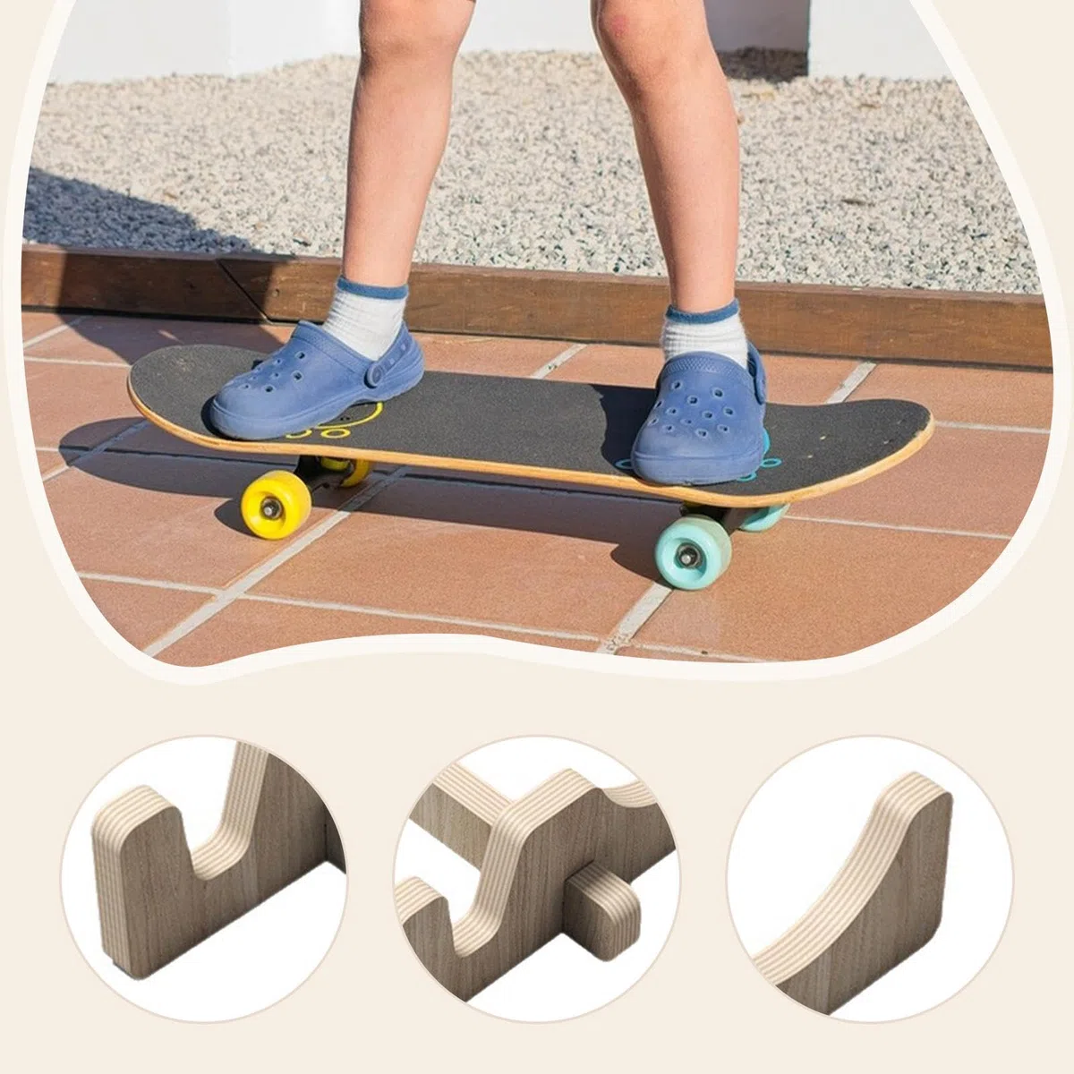 Homyl Supporto per Skateboard, Espositore da Pavimento per Skateboard, per Tavola da Surf E Snowboard, per La Casa