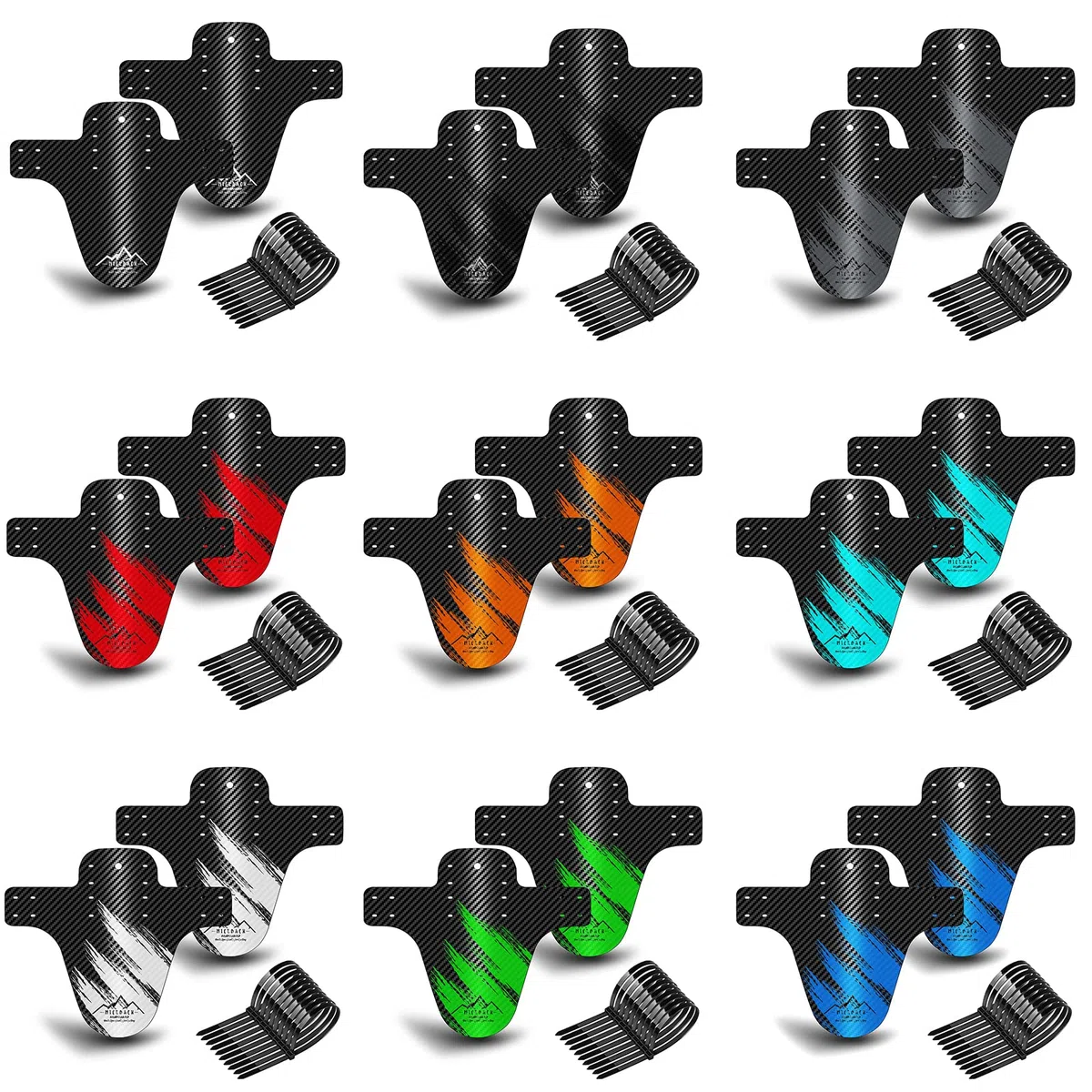 Parafango MTB, Compatibile Anteriore o Posteriore Enduro Parafanghi Bici MTB Misura BMX 20 26" 27,5" 28" 29 Pollici Mountain Bike Mudguard e Fat Bike Mud Guard