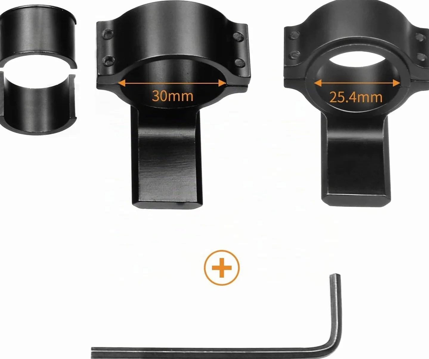 M062 Supporto Universale per Torcia (25.4–30 mm), Magnetico Accessorio in Alluminio con Anello Riduttore per Tubi da 1–1.18 Pollici, Superficie Anodizzata Resistente, Design Modulare per Torce