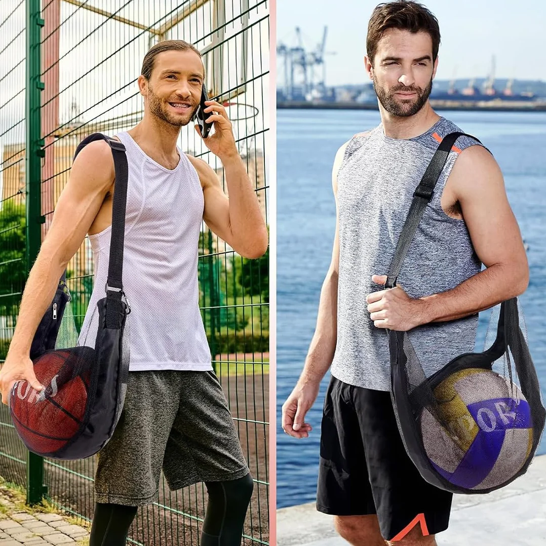 Zaino Basket, Porta da Calcio Basket Accessori, Sacca Zaino, Borsa da Pallacanestro, Borsa a Rete con Moschettone, Borsa a Rete per Calcio