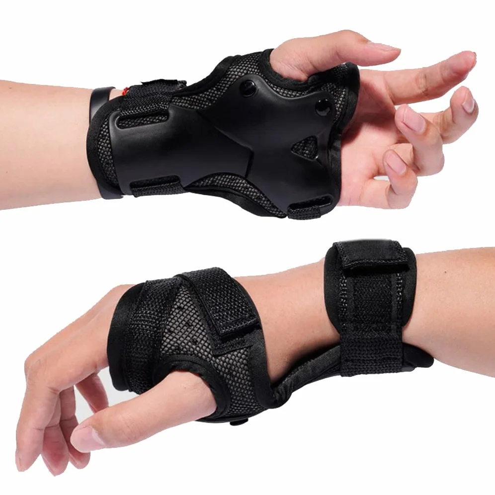 1 Paio Polso Traspirante Avanzata,Guanti da Sci Estesa Polso, Palmi Protezione Roller Skating Guanti Antiscivolo Regolabile