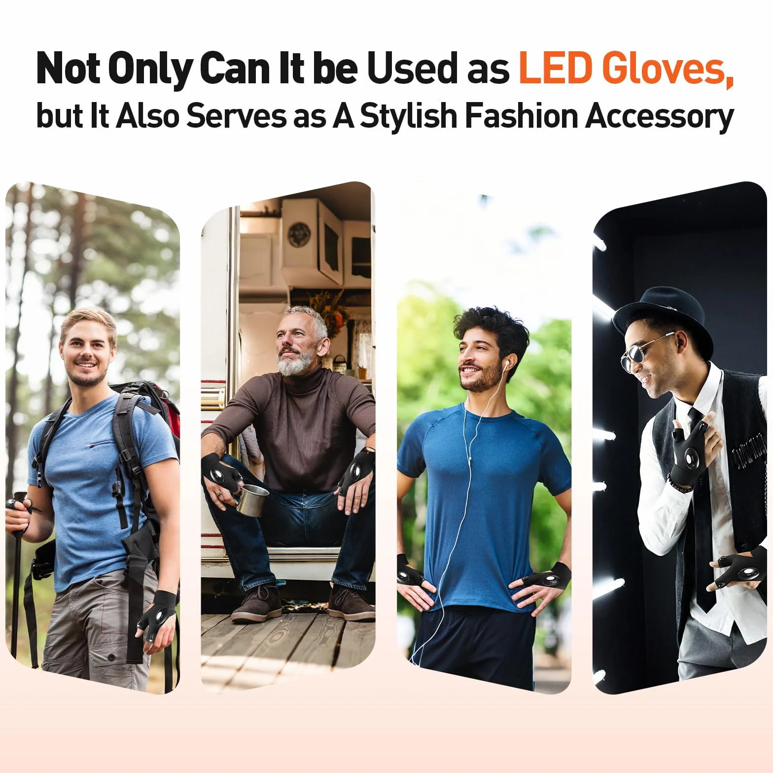 BIIB Regalo Uomo, Guanti con Luce LED, Regalo Uomo Compleanno, Regali per Lui Gadget Utili, Regalo Anniversario per Lui, Regali per Papà, Regali per Lui/Lei, Festa del Papà