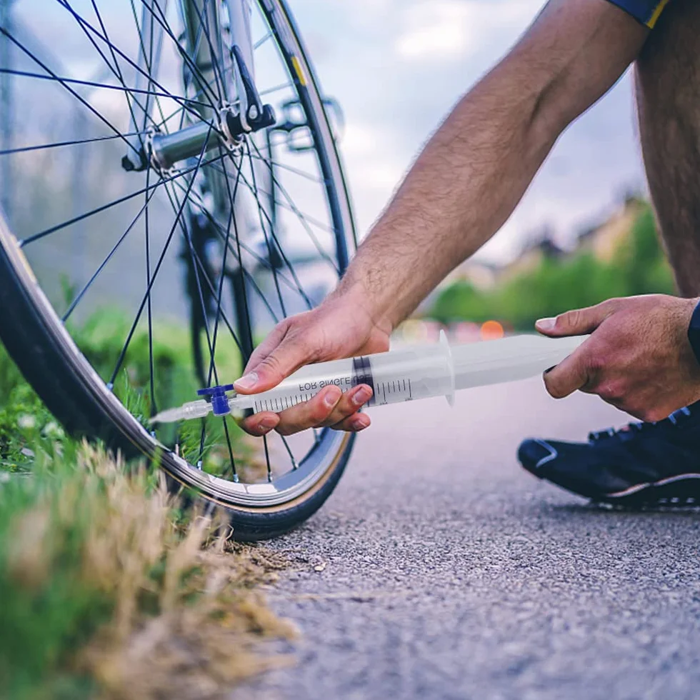 Kit siringa da ciclismo da 60 ml per bici French Valve Core strumento di rimozione del nucleo della valvola Presta rimozione del nucleo Tubeless del pneumatico con strumento