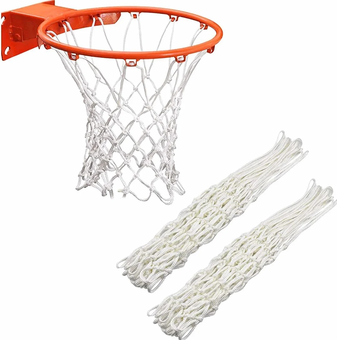 White Heavy Duty Basketball Net Replacement 12 Loop Indoor Outdoor Gym