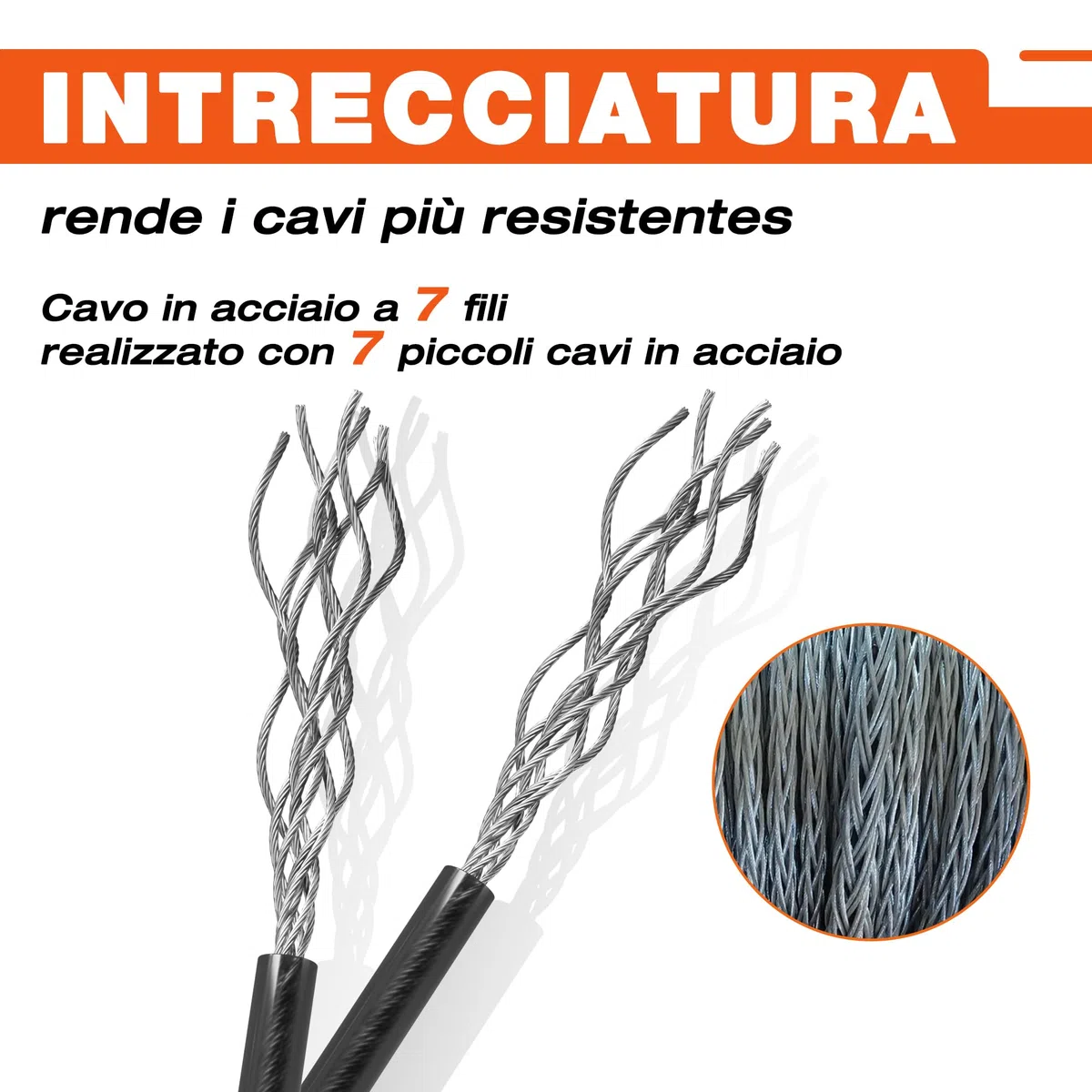 ValueMax Cavo di Sicurezza Bici 213cm x 12mm, Cavo Acciaio Doppio Anello con Rivestimento in PVC, per una Protezione Completa quando Utilizzato con Lucchetto a U