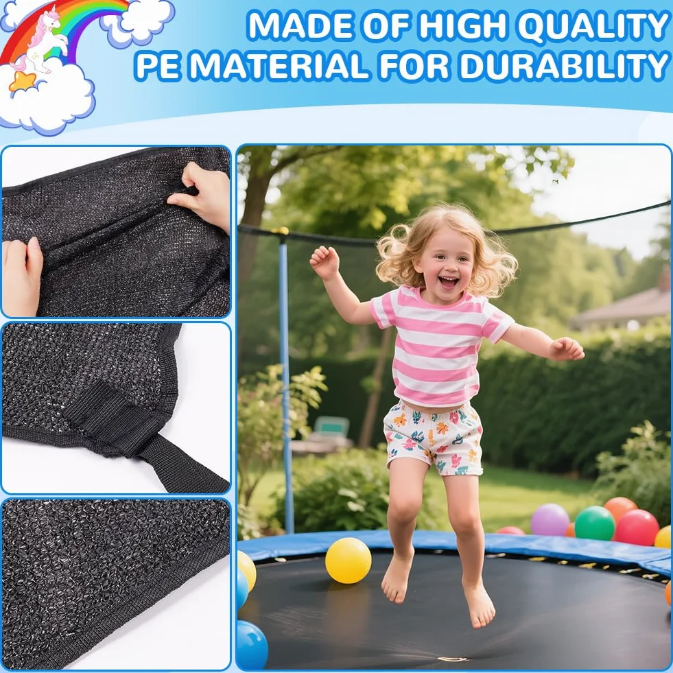 Copertura per Trampolino, 6 aste Copertura Parasole per Trampolino, Antipolvere & Impermeabile Copertura Superiore per Trampolino per Parco Giochi all'aperto in Giardino