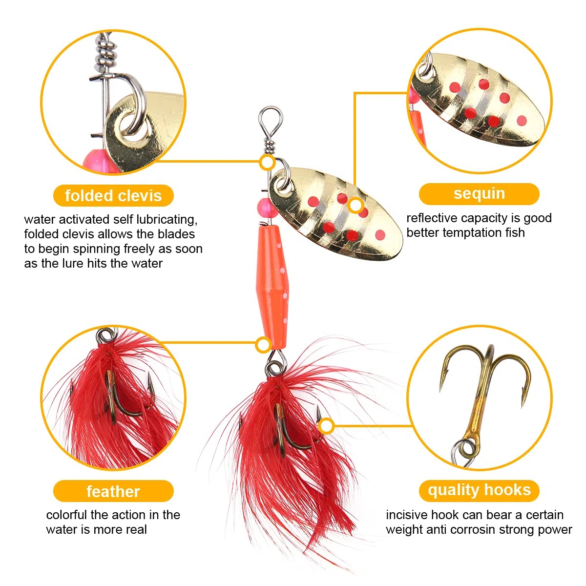 Vicloon Set di 16 Pezzi di Esche per La Pesca alla Trota,Cucchiaini da Pesca Esche Artificiali Spinning per Trota, Persico,Luccio Spoon Kit