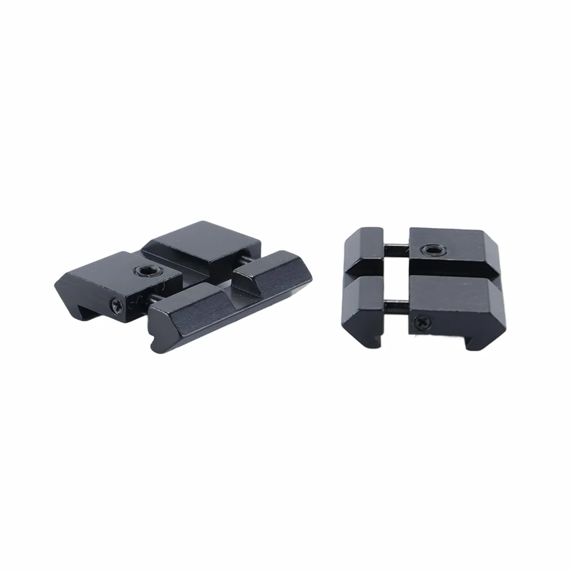 2 adattatori a innesto rapido per binario per cannocchiale – attacchi a coda di rondine da 11 mm per convertitori Weaver/Picatinny da 20 mm (basso profilo)