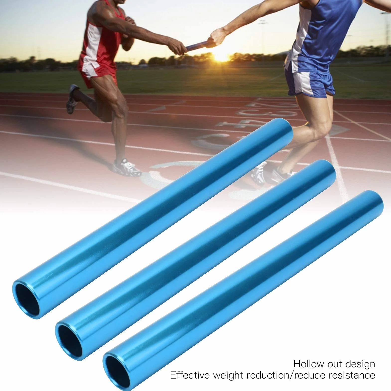 3pcs Lega di Alluminio Galvanotecnica Relè Batons Track and Field Sprint Match Batons per Giochi Relè