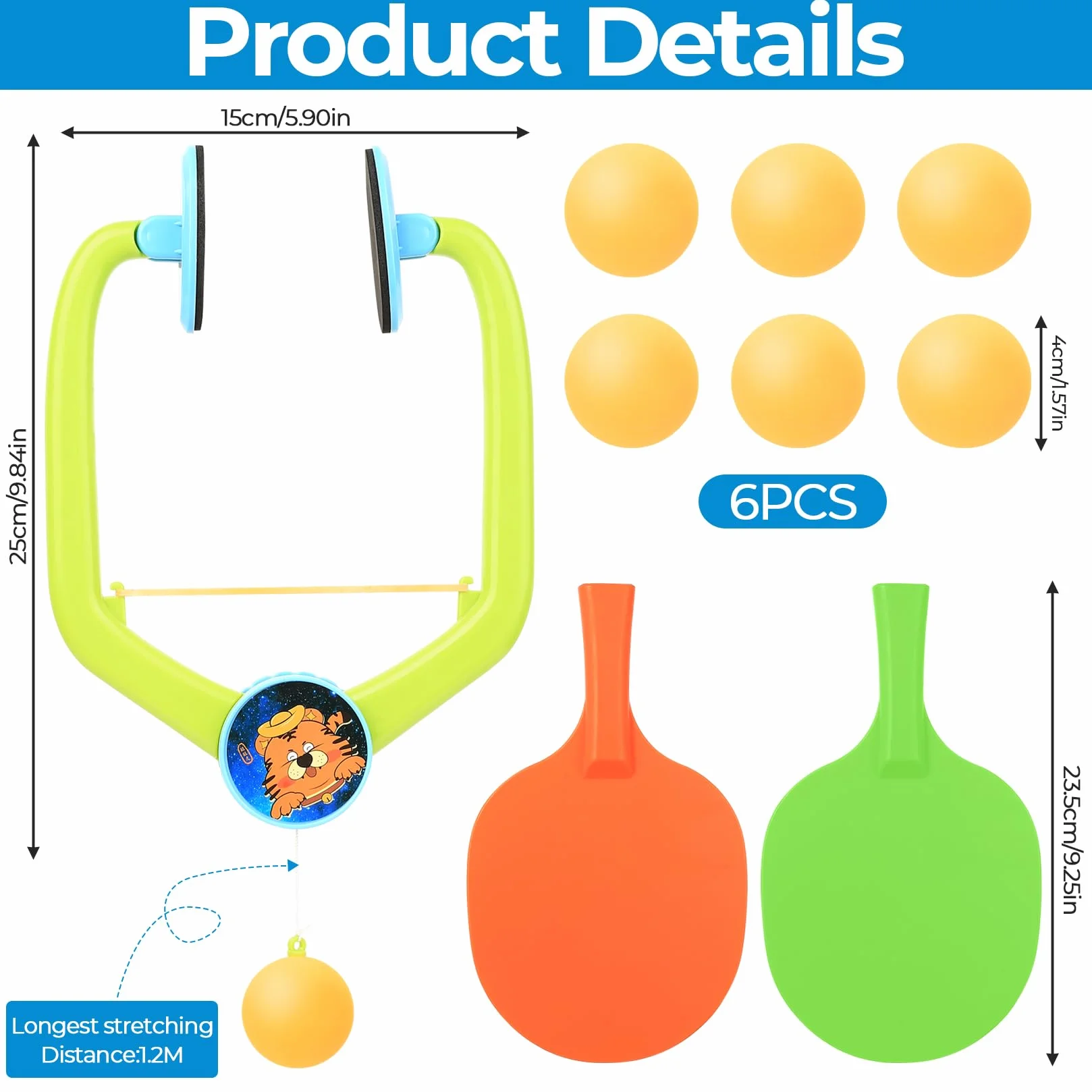 Gioco da ping pong da appendere porta, Set da ping pong regolabile con telaio per porta, allenatore portatile per allenamento e giochi in famiglia, con racchette/palline