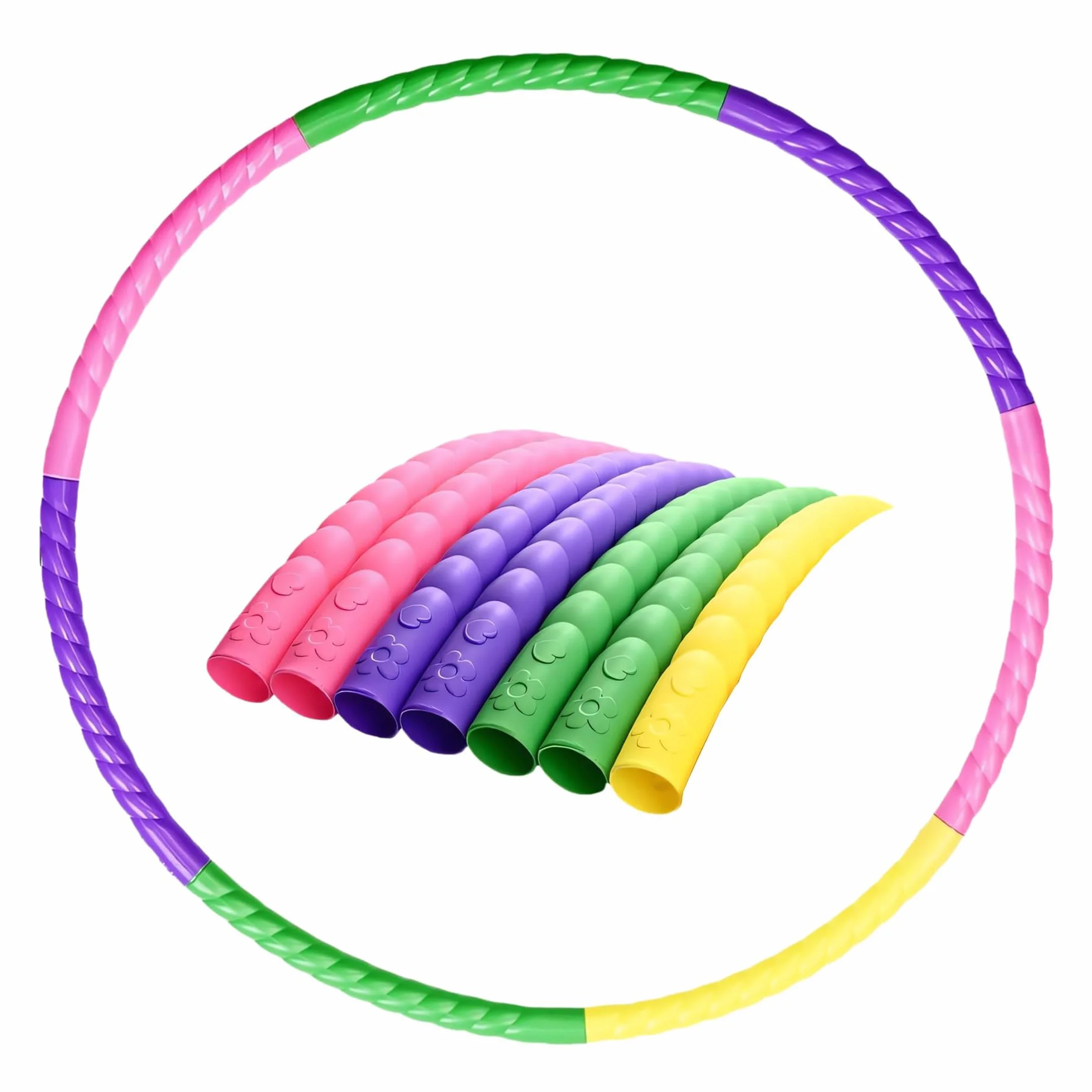 Hula Hoop per Bambini, Hula Hoop Pieghevole in Plastica, Cerchio di Fitness Splicing Rimovibile per hula hoop per Ginnastica da Dimagrire, Danza, Giochi