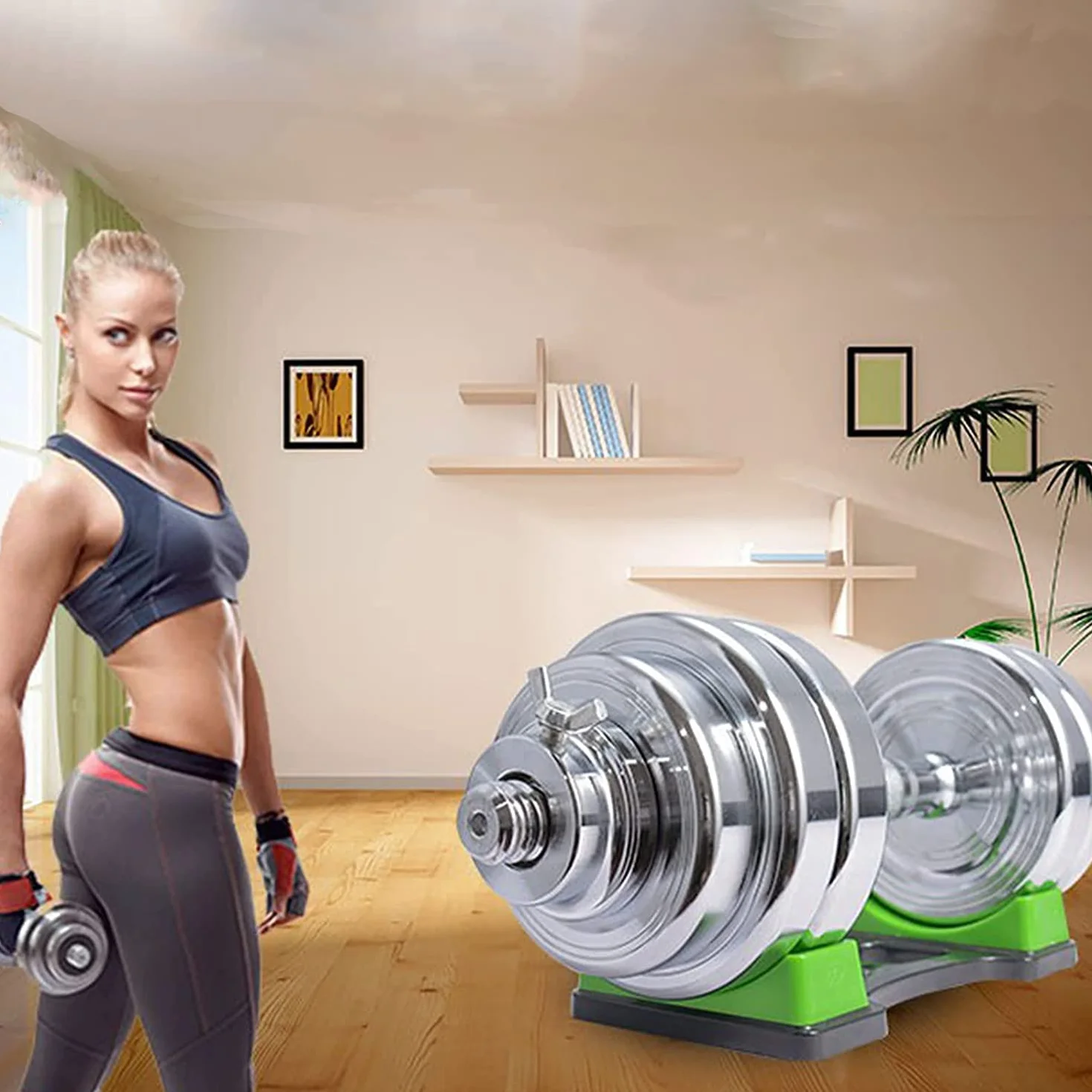 LATRAT 2 pezzi di supporto per manubri da palestra, supporto per manubri piccoli da utilizzare per posizionare pesi fitness a casa