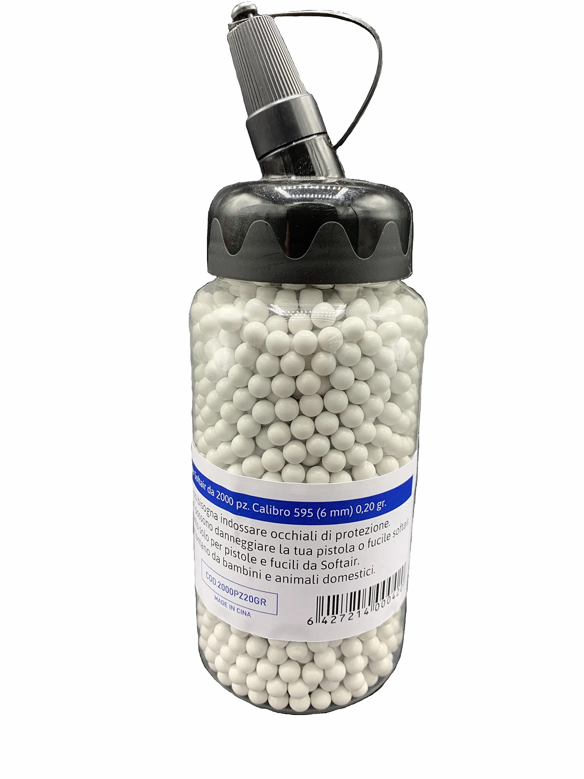 Biberon Pallini 6mm 0,20gr da Softair Airsoft Doppia Lucidatura
