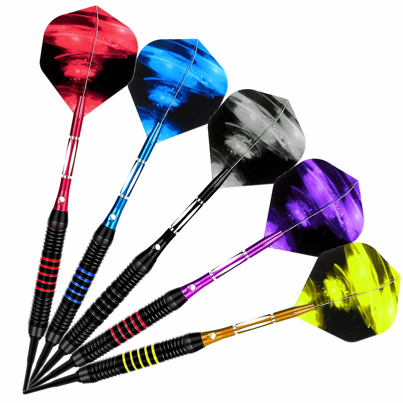 Freccette Professionali Punta Plastica 18g, Set di Freccette Elettronico per Bersaglio Elettronico con 6 Voli e 50 Punte Morbide di Freccette + 20 O-Anelli, Set di 3 Freccette Morbide