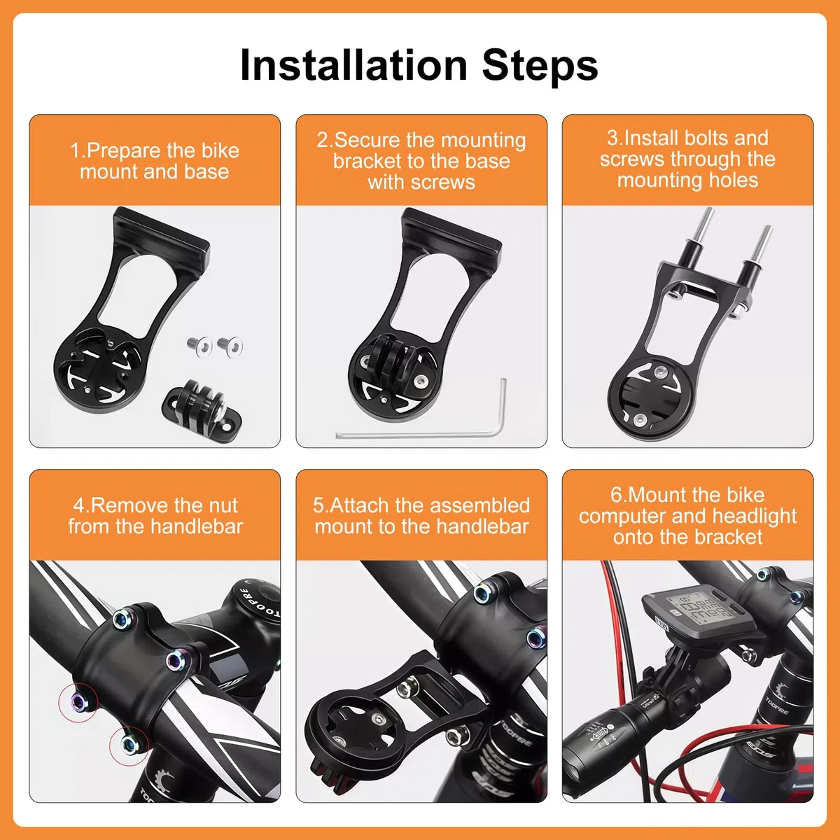 Supporto per Computer per Bicicletta, Manubrio in Lega di Alluminio, Regolabile Supporto per Bici Garmin Edge, Compatibile con Garmin Edge 25 130 200 500 510 540 810 1024, per Bici da Strada e Mountai