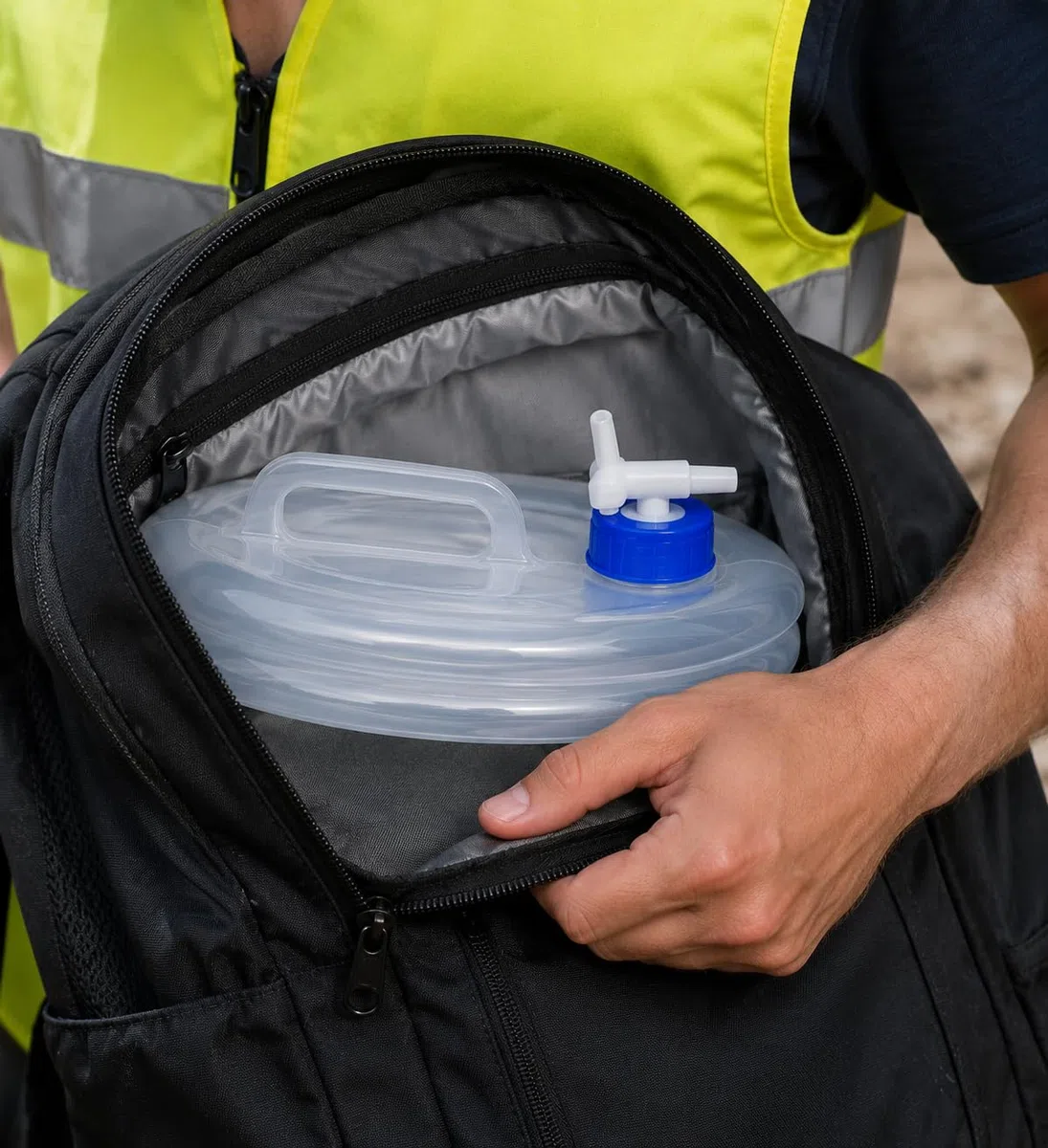 Tanica Pieghevole per Acqua da 5 Litri in LDPE, con Rubinetto, Compatta e Salvaspazio per Campeggio