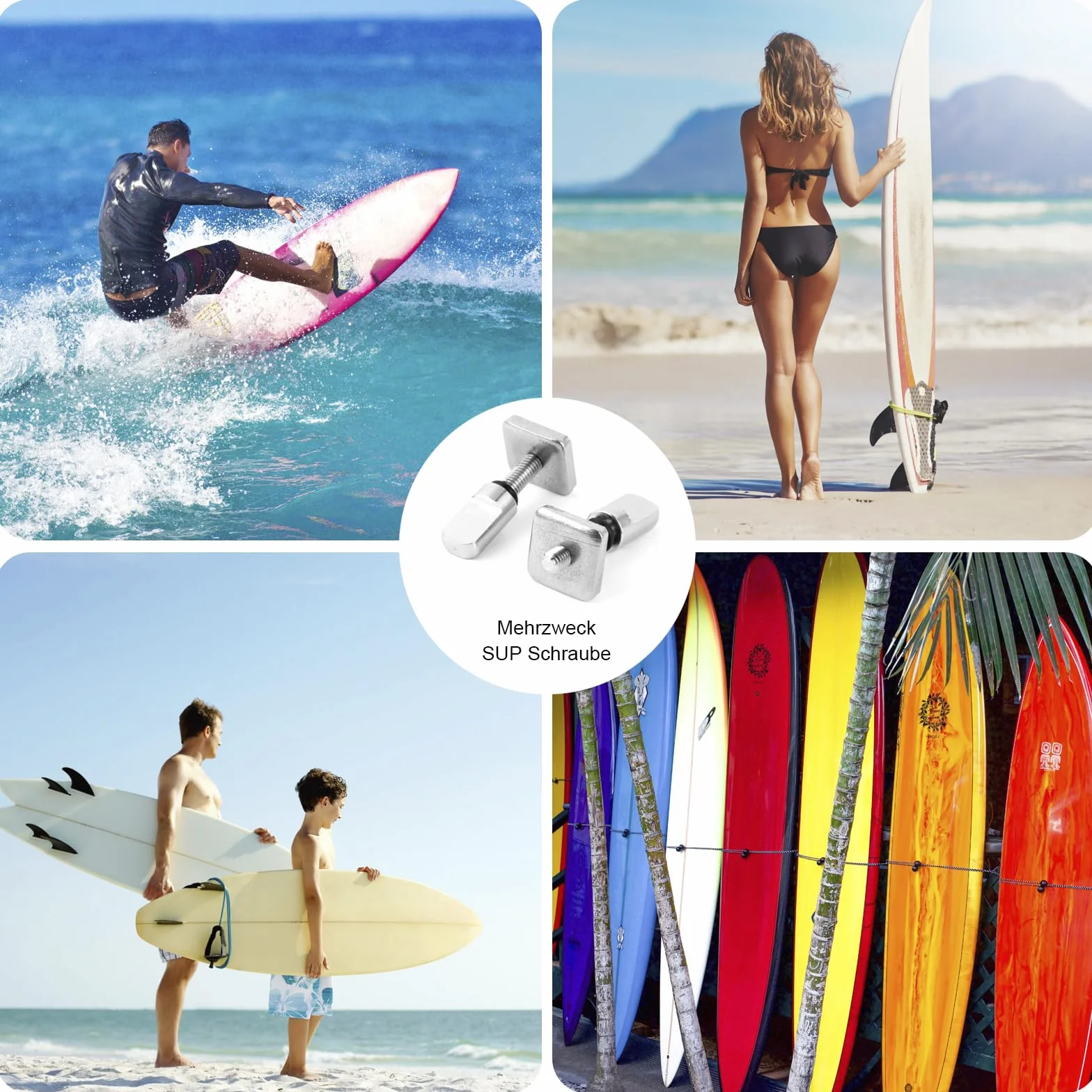 8 viti per tavola da surf SUP, viti per tavola da surf, in acciaio inox 316, viti per tavola da surf, viti per longboard, viti universali, accessori per single fins paddle Board Fin Box
