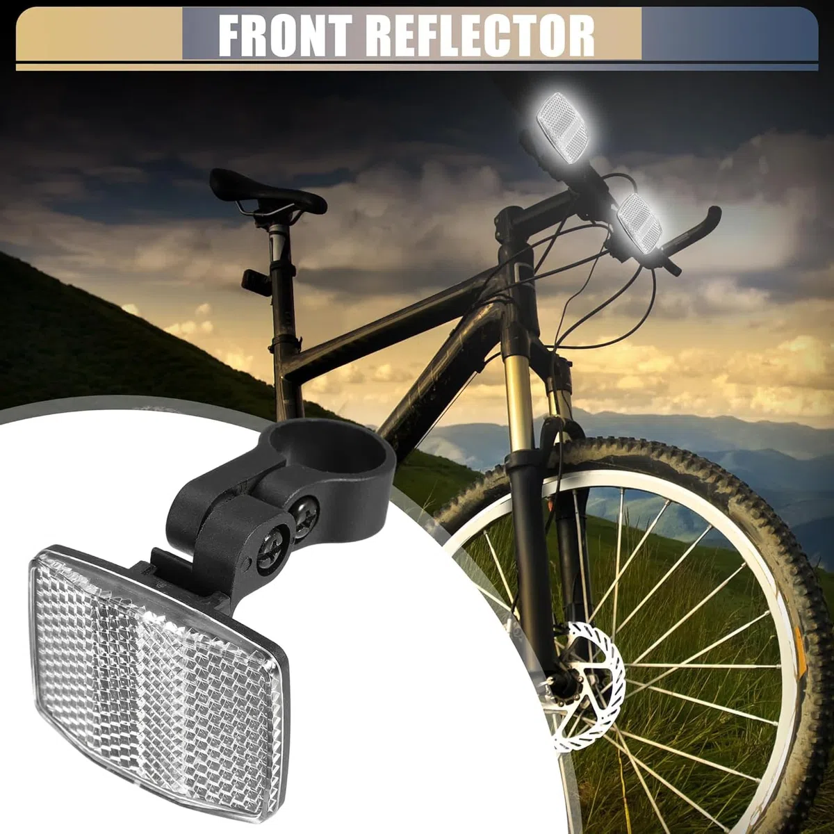2 set di catarifrangenti per bicicletta, catarifrangenti per bicicletta a occhio di gatto per ruote anteriori e posteriori, accessori per la guida notturna ad alta visibilità