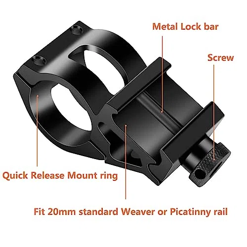 ACEXIER Attacco Picatinny Offset da 1" per Torcia elettrica