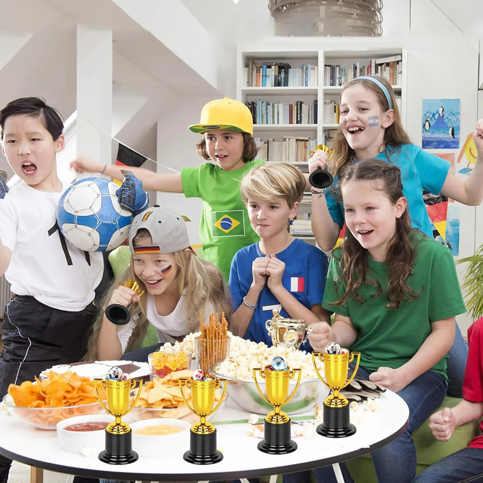 Coppa Trofeo Premio 8 Pezzi Oro Plastica Mini Trofei per Feste Sportive