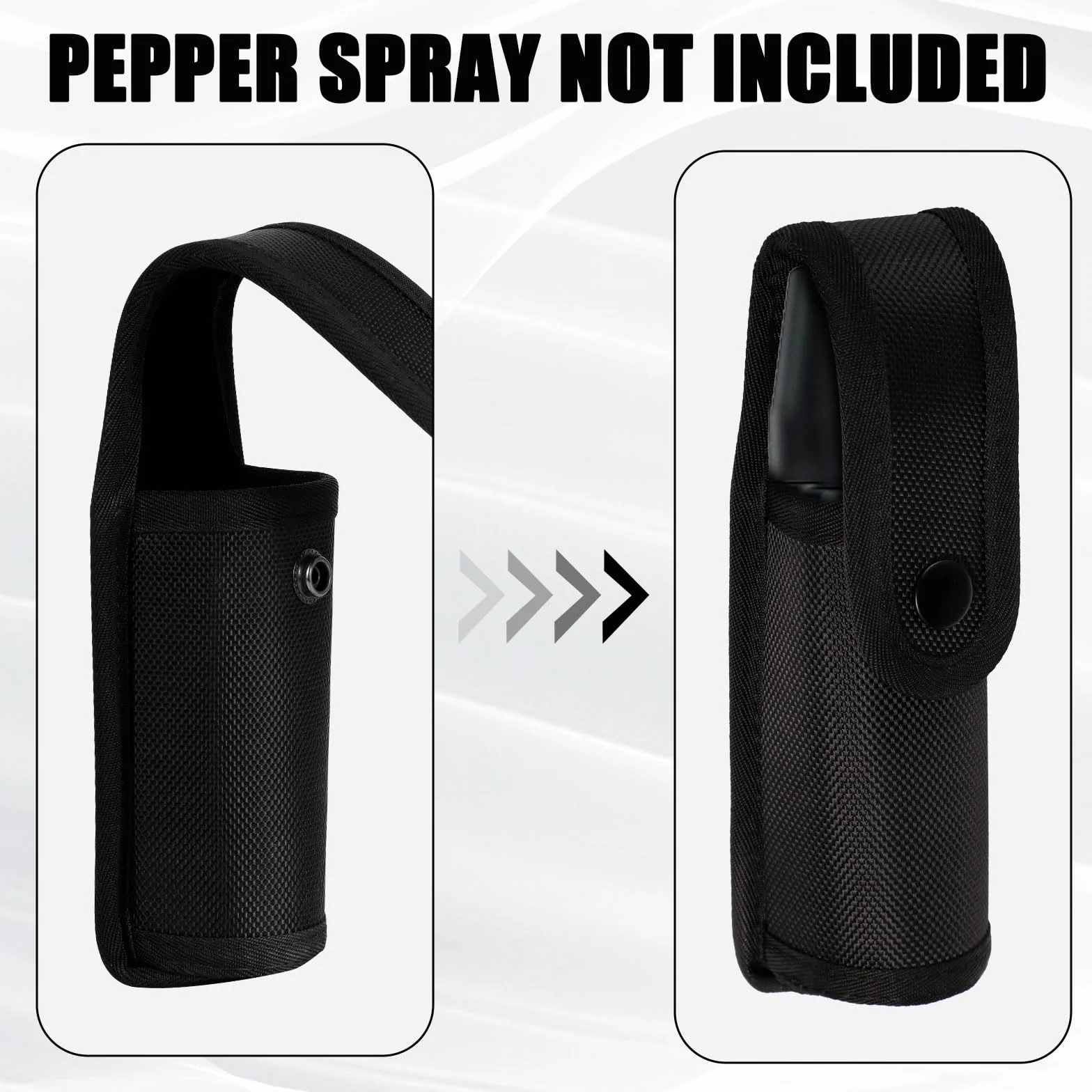 Porta Spray al Peperoncino, Fondina Spray con Patta Superiore per Cintura di Servizio Fondina Spray al Pepe per MK3 MK4 Accessori per Cintura di Polizia per la Sicurezza della Polizia (Nero)