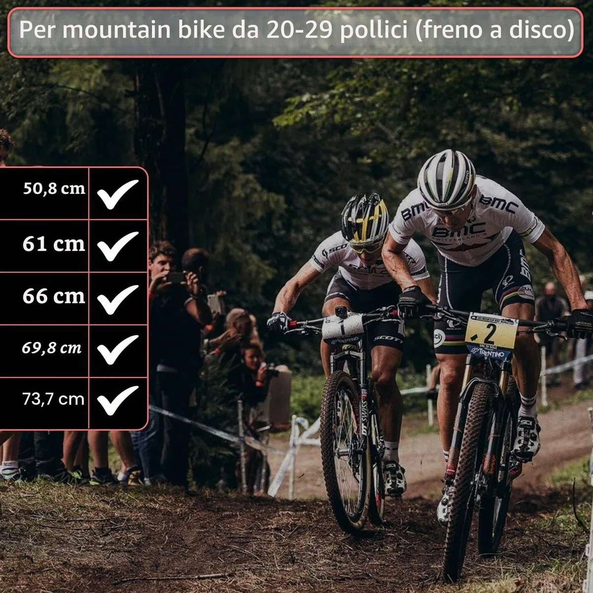 FETESNICE 2 pezzi parafanghi per mountain bike con adesivi riflettenti, parafanghi anteriori e posteriori per ruote da 20" a 29", leggeri e resistenti per mountain bike, e-bike, gravel bike e fatbike.