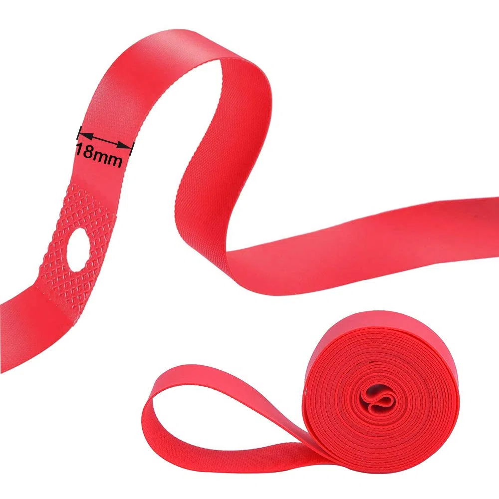 4Pcs Premium PVC Antiforatura Nastro, 700C Bike Rim Strip Rim Tape Liner, Bicicletta Protettore dei Pneumatici Antiforatura Fodera Tubo Interno Cinghia, con 2Pcs Pneumatici Leva (Rossa)