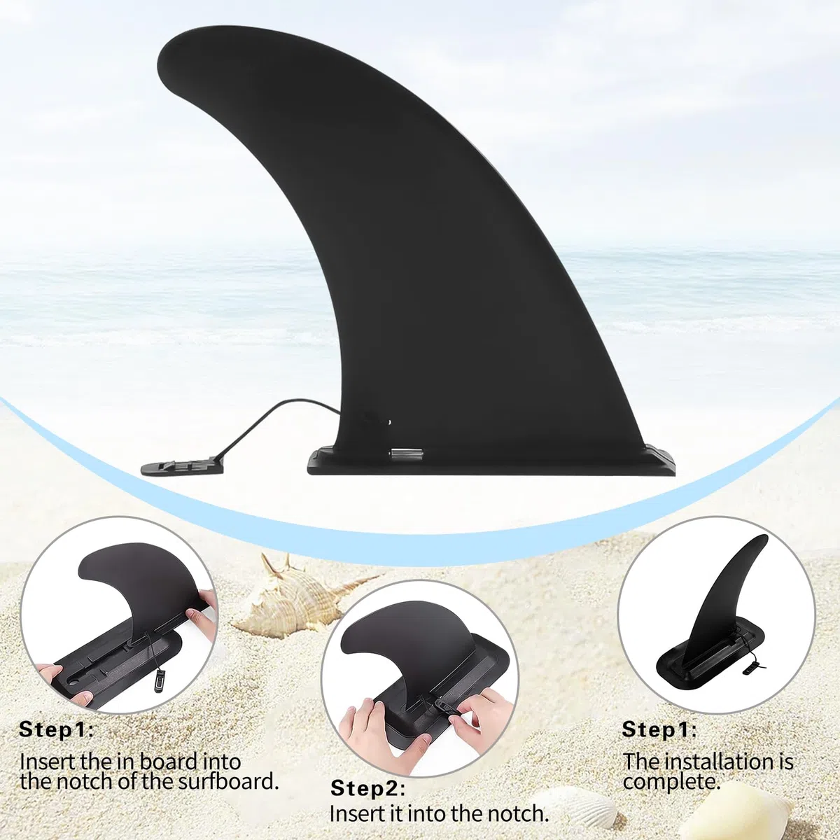Pinna SUP, Pinna Universale Rimovibile, Pinna Tavola Surf, Nylon Pinna Centrale, Tavola da Surf SUP Fin da 9 Pollici, Longboard Singola Pinna, per Pinne, Adatto per Tavola da, Kayak
