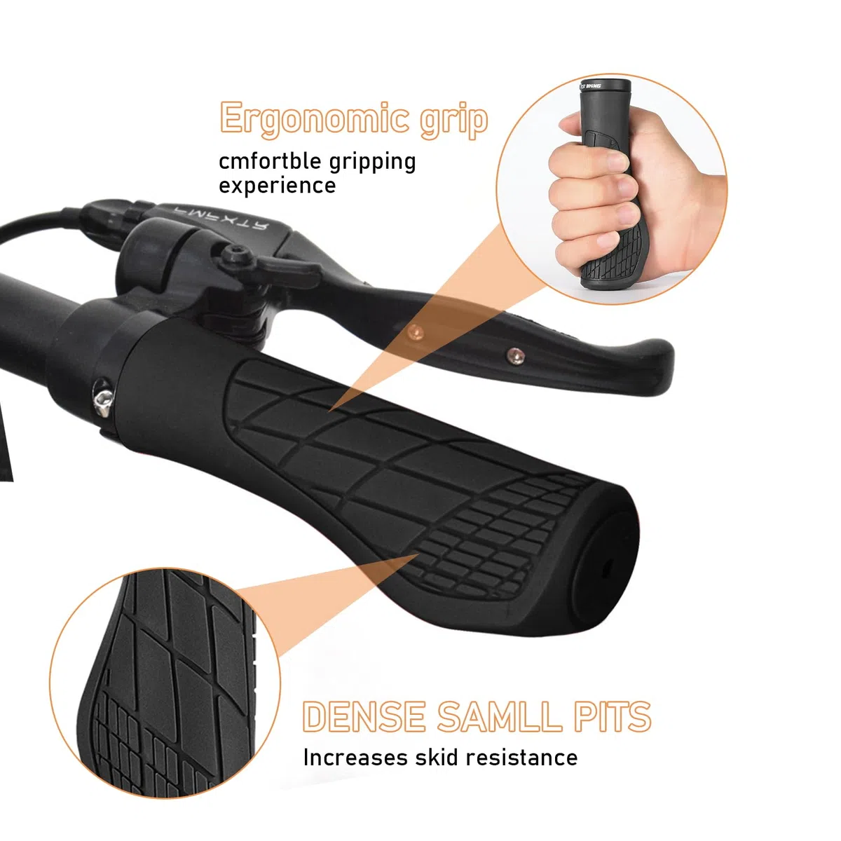 Impugnature per Manubrio Bici,Manopole Bici 22mm,Impugnatura per Bicicletta,Manopole Impugnature Bicicletta per MTB BMX Scooter Biciclette Elettrica