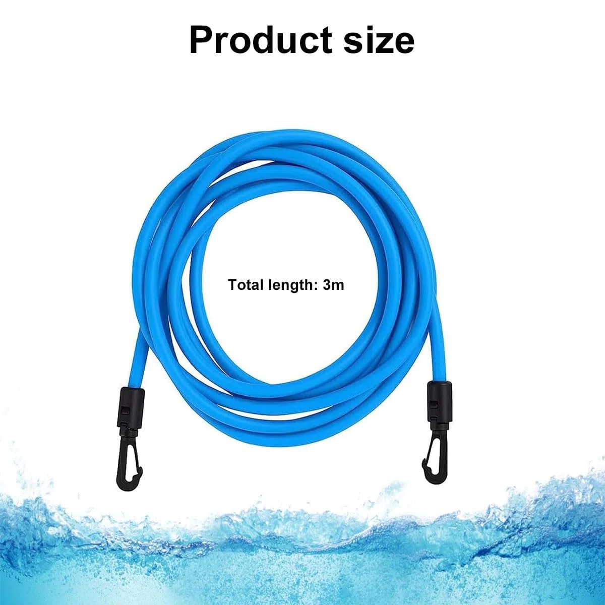 Cinture Da Piscina Regolabile,Elastico Regolabile Cinture Da Piscina,3 Metri Cintura Da Nuoto,Cintura Da Allenamento La Nuotata,Per Bambini E Adulti,Allenamento Nuoto Ed Esercizio Fisico,Blu