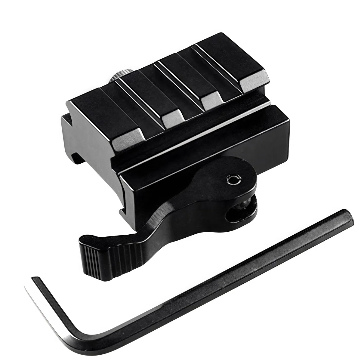 Supporto riser tattico QD a sgancio rapido da 40 mm per guida P.icatinny da 20 mm, base in lega di alluminio a 3 slot